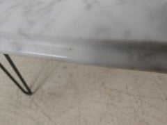 Mid-Century Modern Marble-Top Surfboard Style Cocktail Table