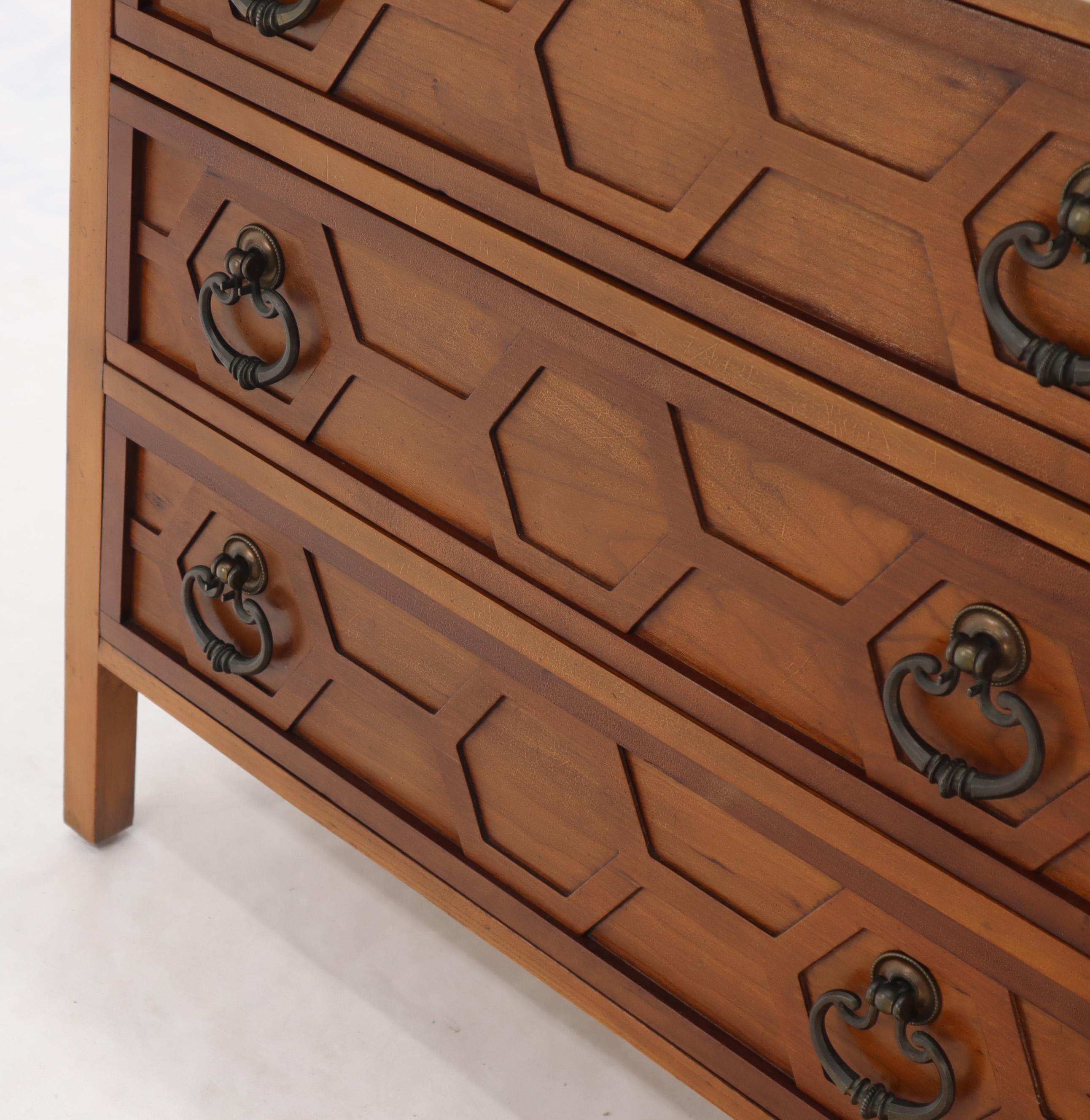 Mid-Century Modern Marble Travertine Top 3 Decor Drawers Bachelor Chest Dresser In Good Condition In Rockaway, NJ