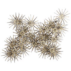 Mid-Century Modern Marc Weinstein Cluster of Stars Brutalist Nail Wall Sculpture