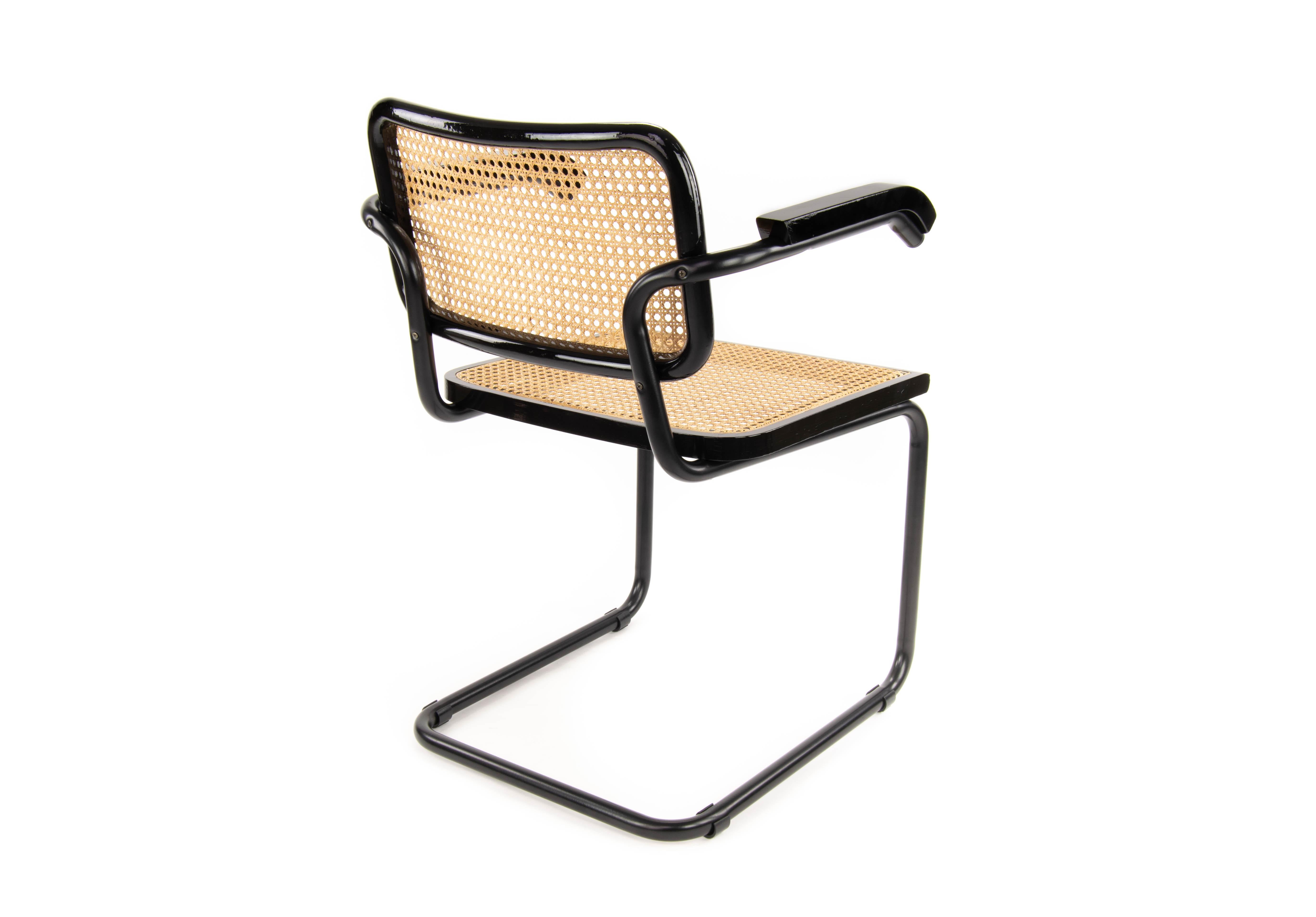 Mid-Century Modern Marcel Breuer Black B64 Cesca Chairs, Italy, 1970 5