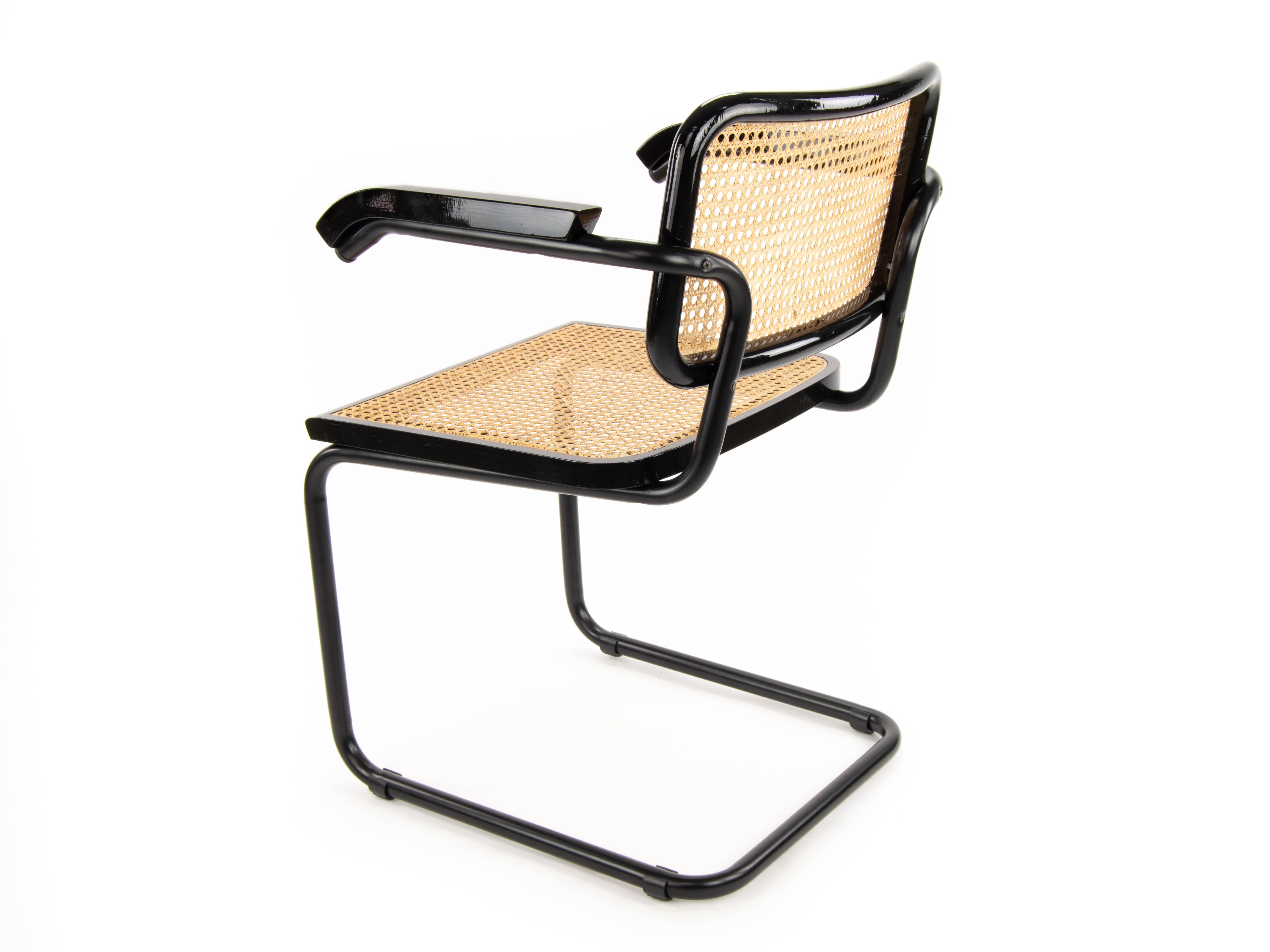 Mid-Century Modern Marcel Breuer Black B64 Cesca Chairs, Italy, 1970 2