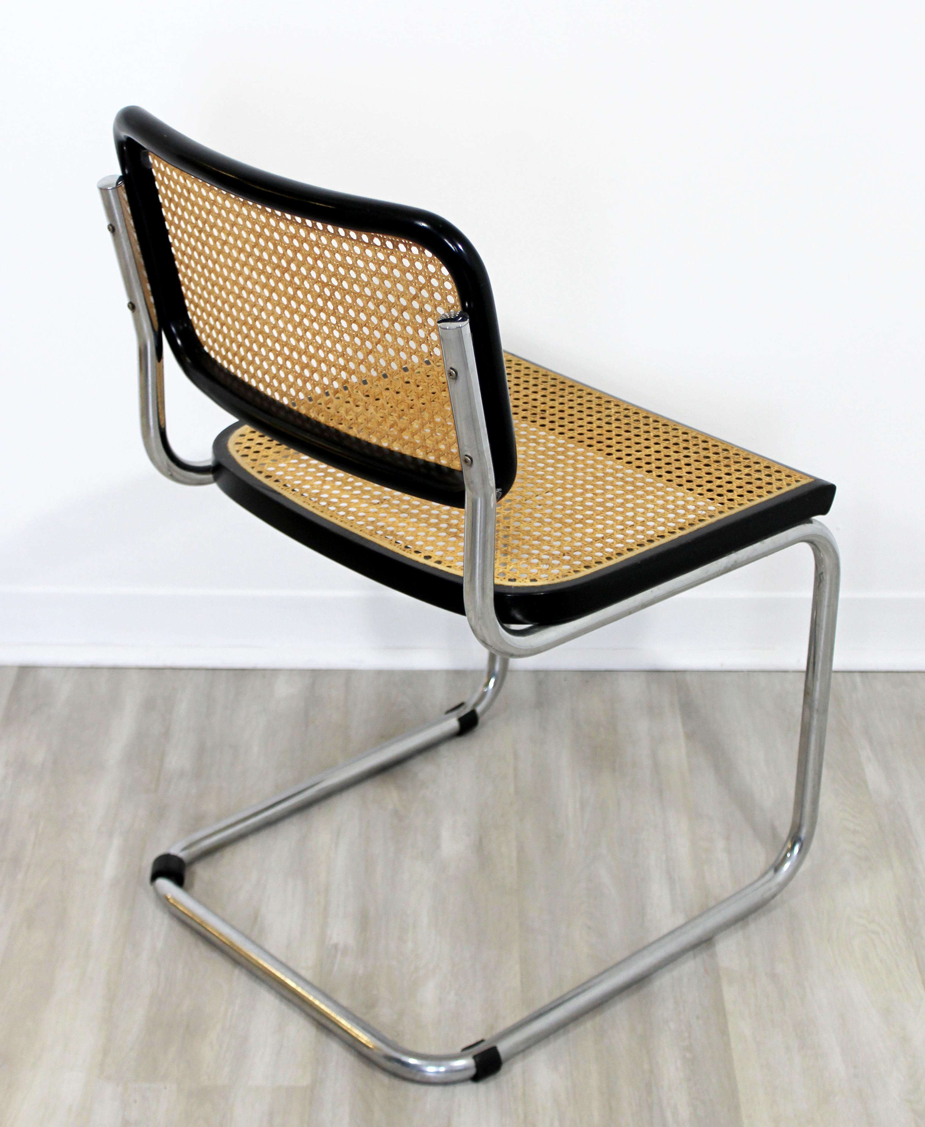 Cane Mid-Century Modern Marcel Breuer Cesca Cantilever Chrome Side Chair, Italy 1960s