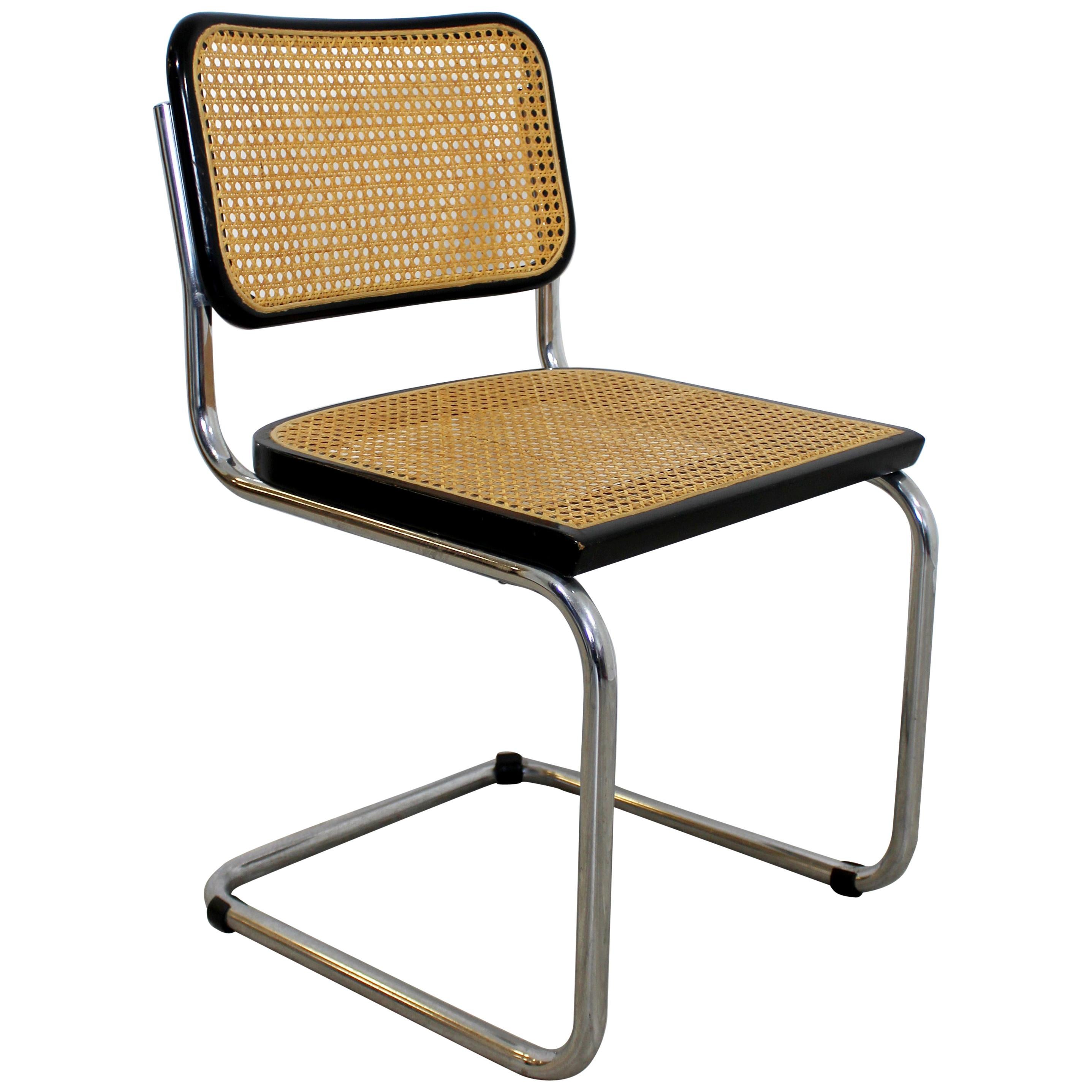 Mid-Century Modern Marcel Breuer Cesca Cantilever Chrome Side Chair, Italy 1960s