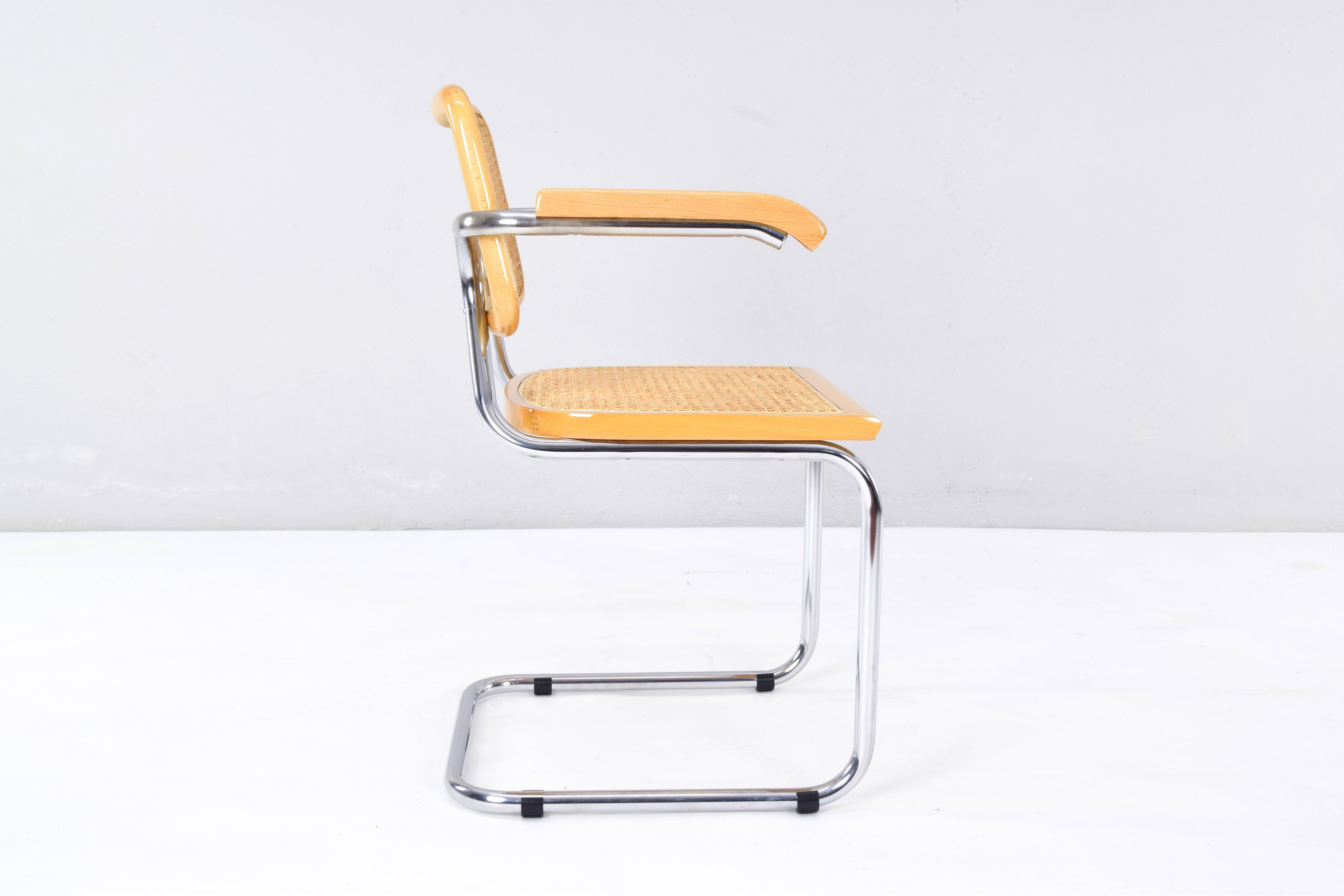 Mid-Century Modern Marcel Breuer Golden Beech Cesca B64 Chairs, Italy, 1980s 4