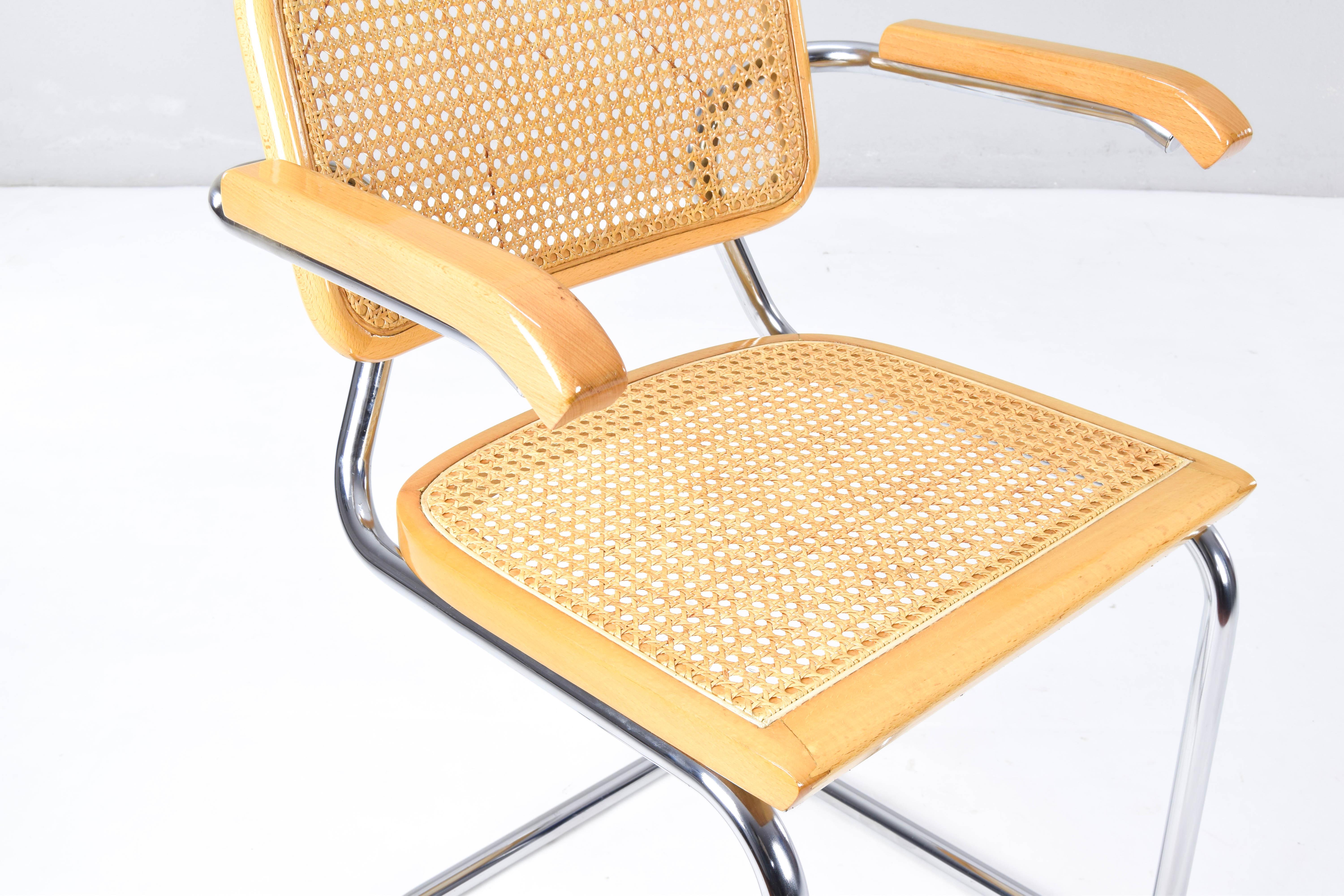 Mid-Century Modern Marcel Breuer Golden Beech Cesca B64 Chairs, Italy, 1980s 6