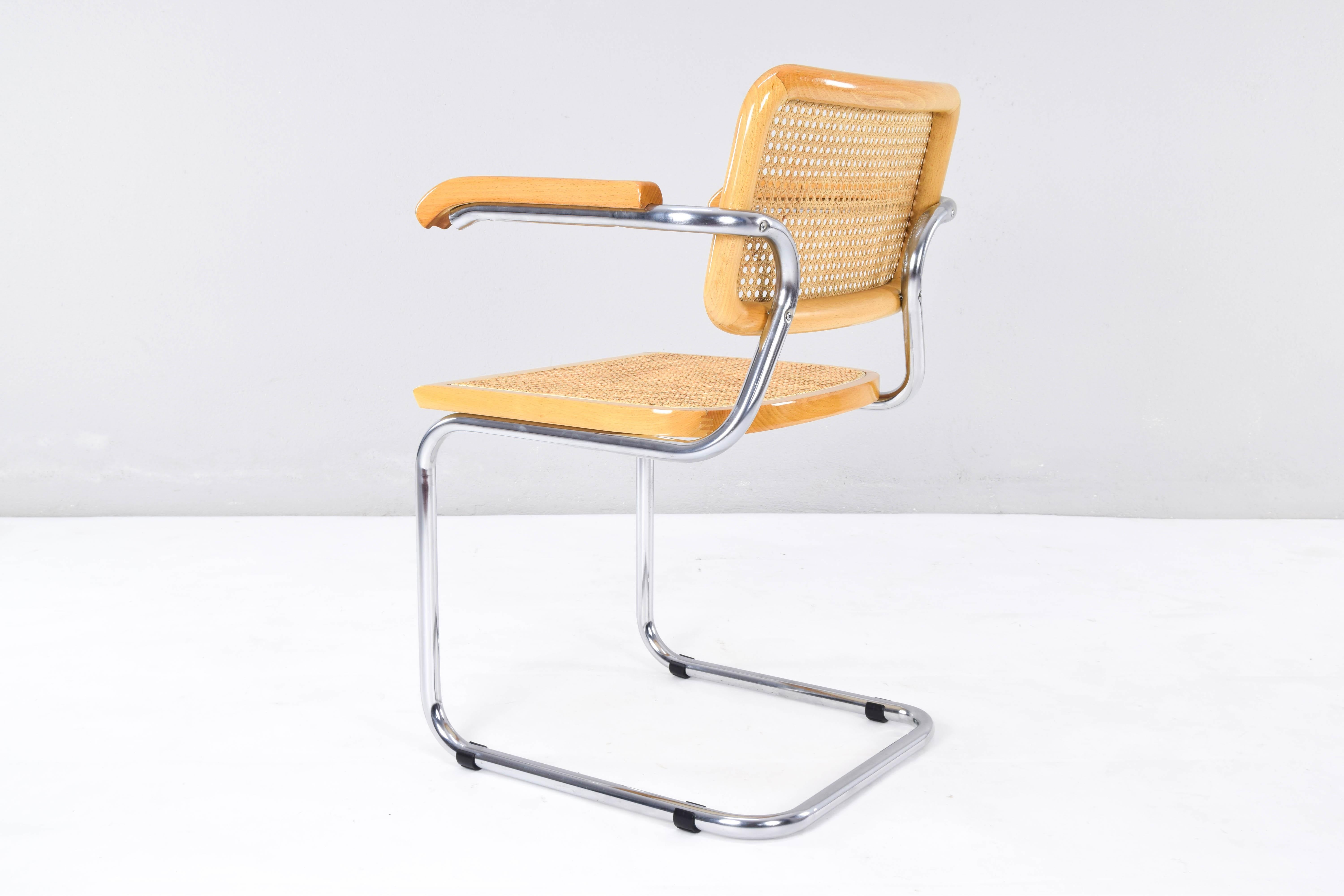 Mid-Century Modern Marcel Breuer Golden Beech Cesca B64 Chairs, Italy, 1980s 1