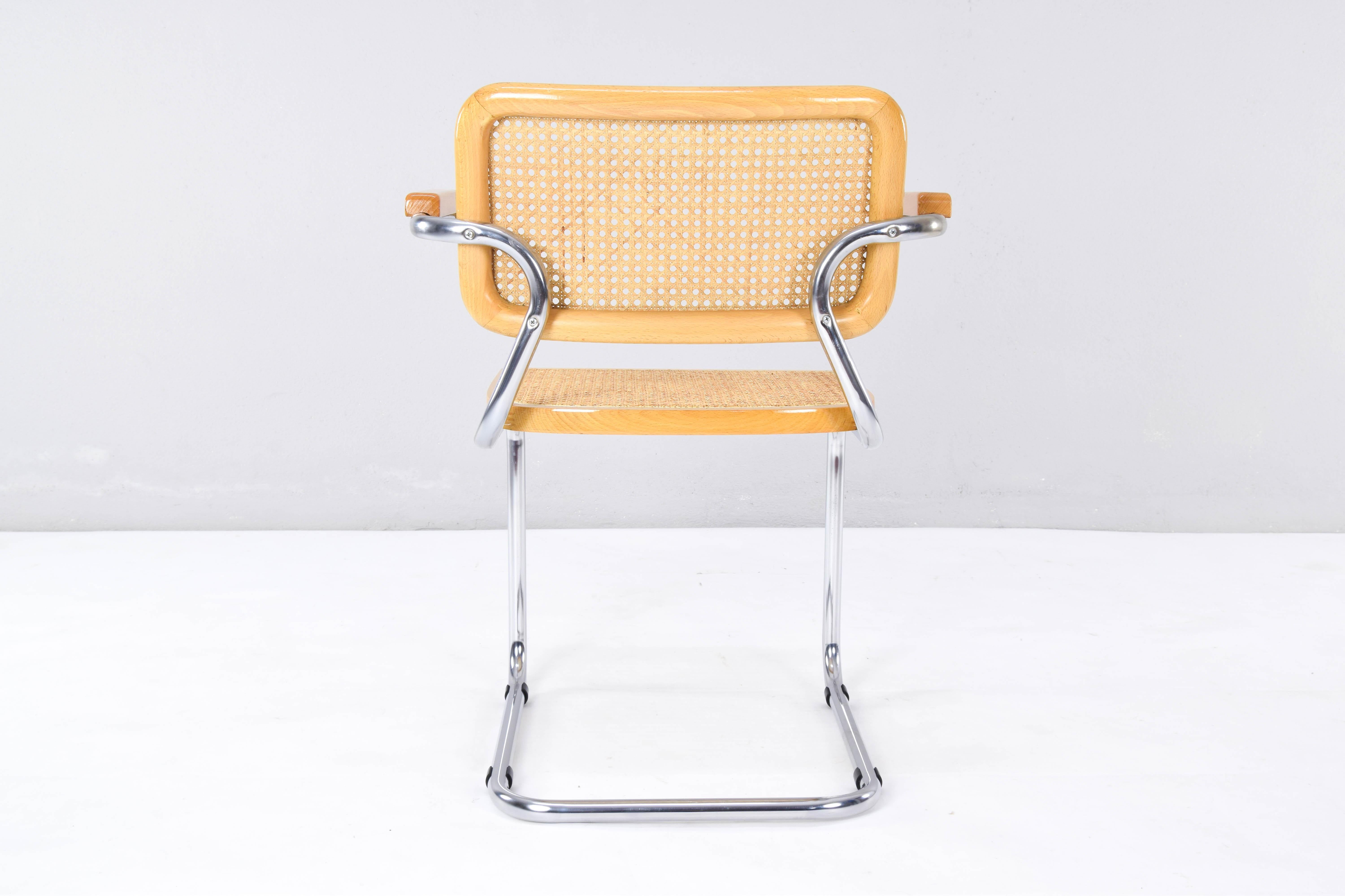 Mid-Century Modern Marcel Breuer Golden Beech Cesca B64 Chairs, Italy, 1980s 2