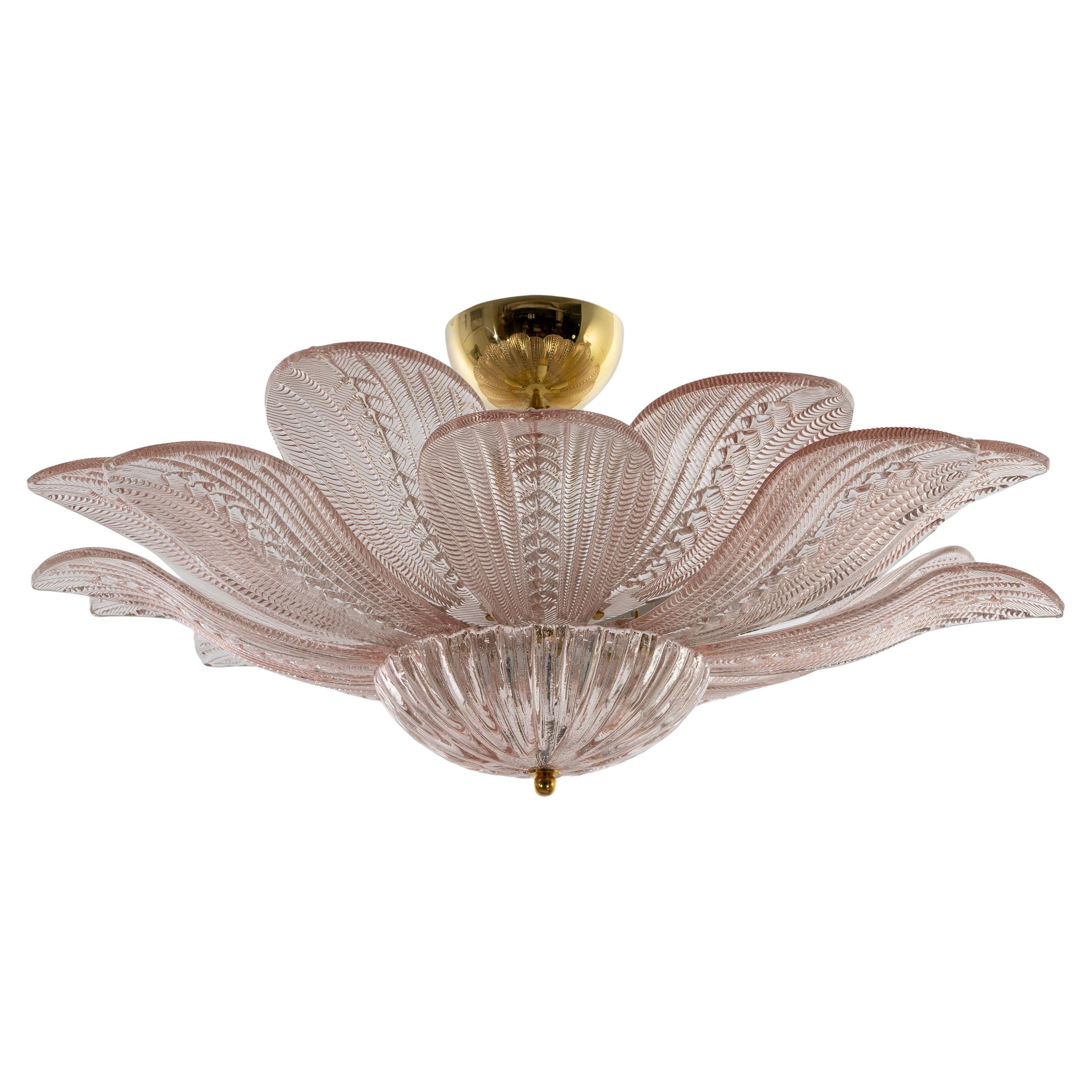 Plafoniera in vetro di Murano "Margherita Rosa" di epoca moderna