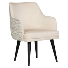 Mid-Century Modern Margot Dining Chairs, Linen, Handcrafted Portugal Greenapple