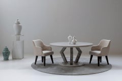 Mid-Century Modern Margot Leather Dining Chairs Set/4, Cream, Greenapple