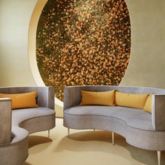 Mid-Century Modern Margret Twin Seat Polished Brass Made in Portugal by Ottiu