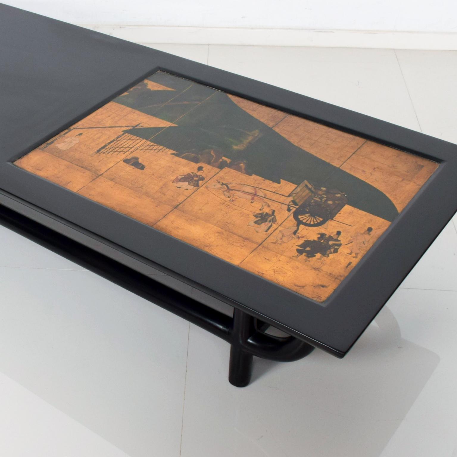 Late 20th Century 1970s Maria Teresa Méndez Gold Leaf Embellished Art Coffee Table Mexico City For Sale