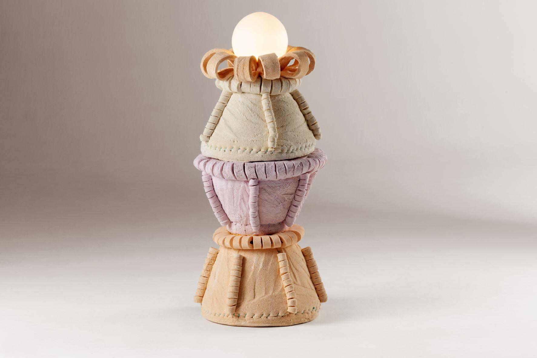 Portuguese DOOQ Mid-Century Modern Marjorelle Lotus Lamp, Meticulously Handmade For Sale