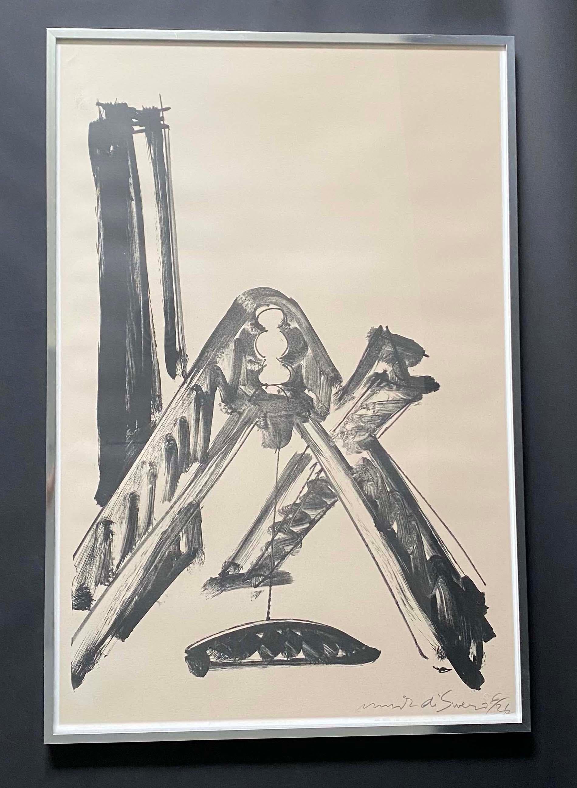 Paper Mid-Century Modern Mark Di Suvero Signed Abstract Lithograph 6/26 1970s