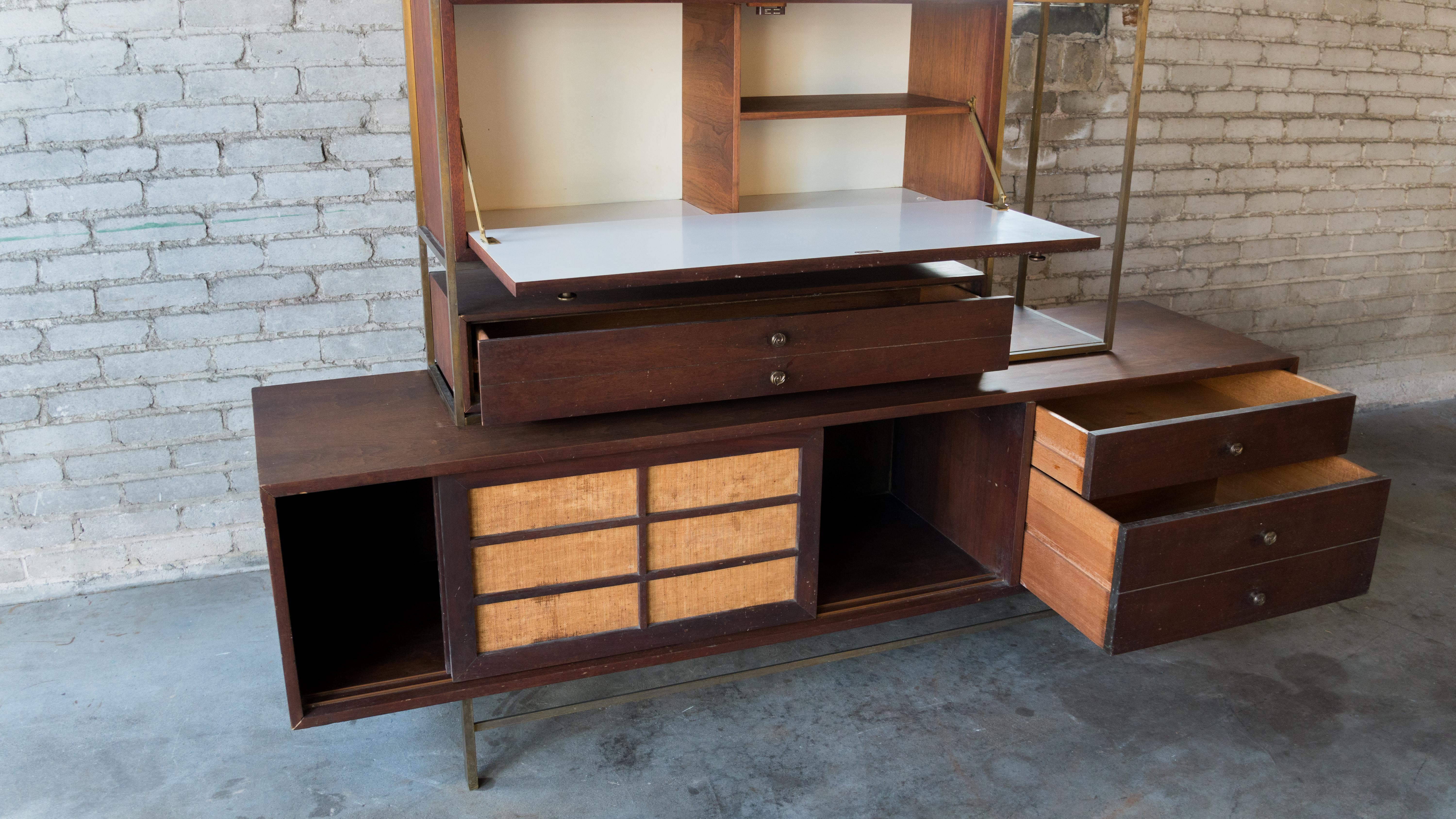 American Mid-Century Modern Mark J. Furst & Robert Fellner Modular Wall Unit Credenda