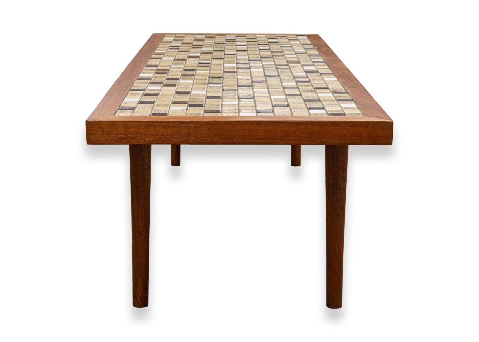 Mid-Century Modern Mid Century Modern Marshall Studios Martz Tile and Wood Rectangular Coffee Table