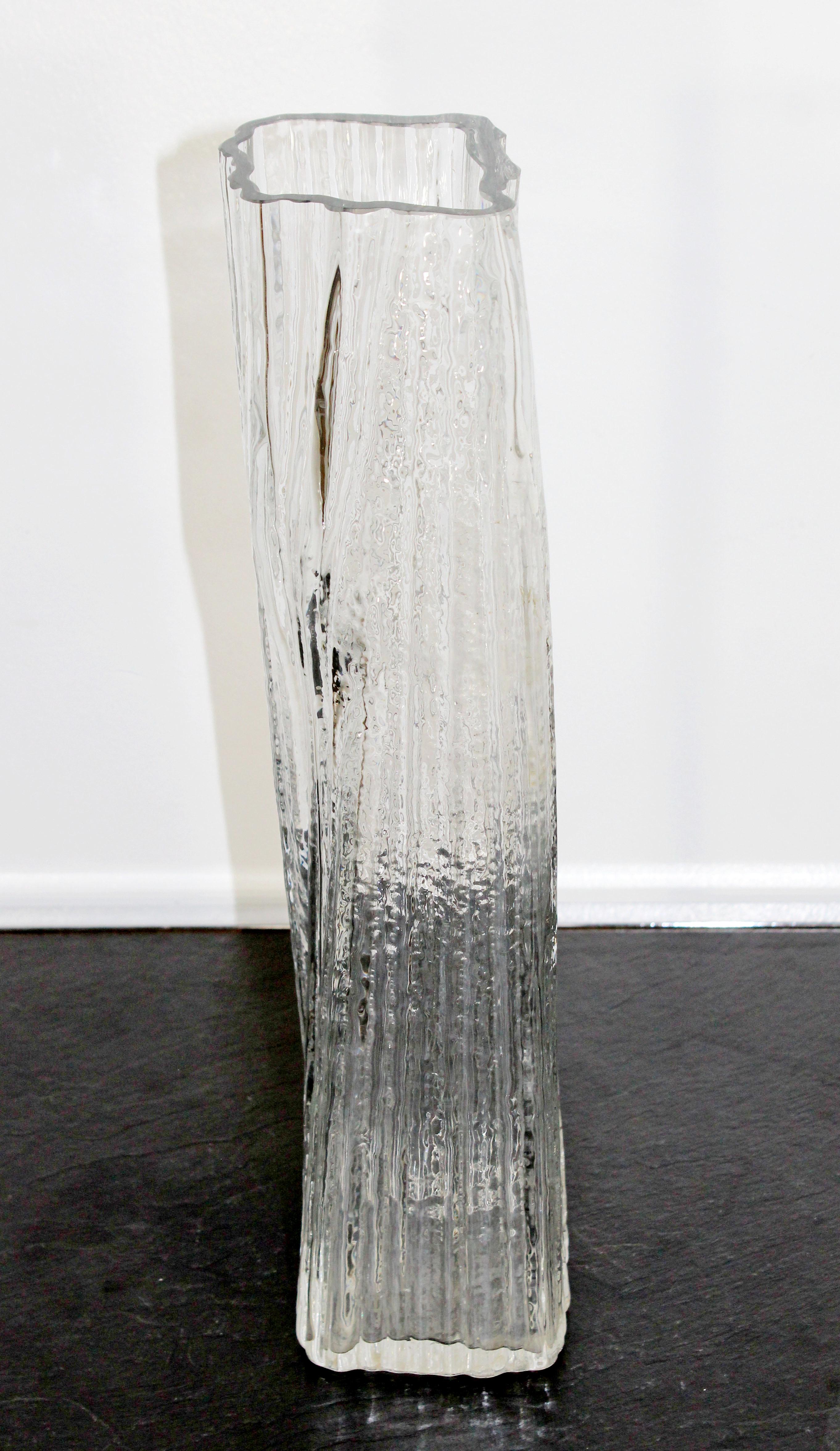 Mid-Century Modern Martin Freyer Rosenthal Studio Line Ice Glass Art Vase, 1960s In Good Condition In Keego Harbor, MI