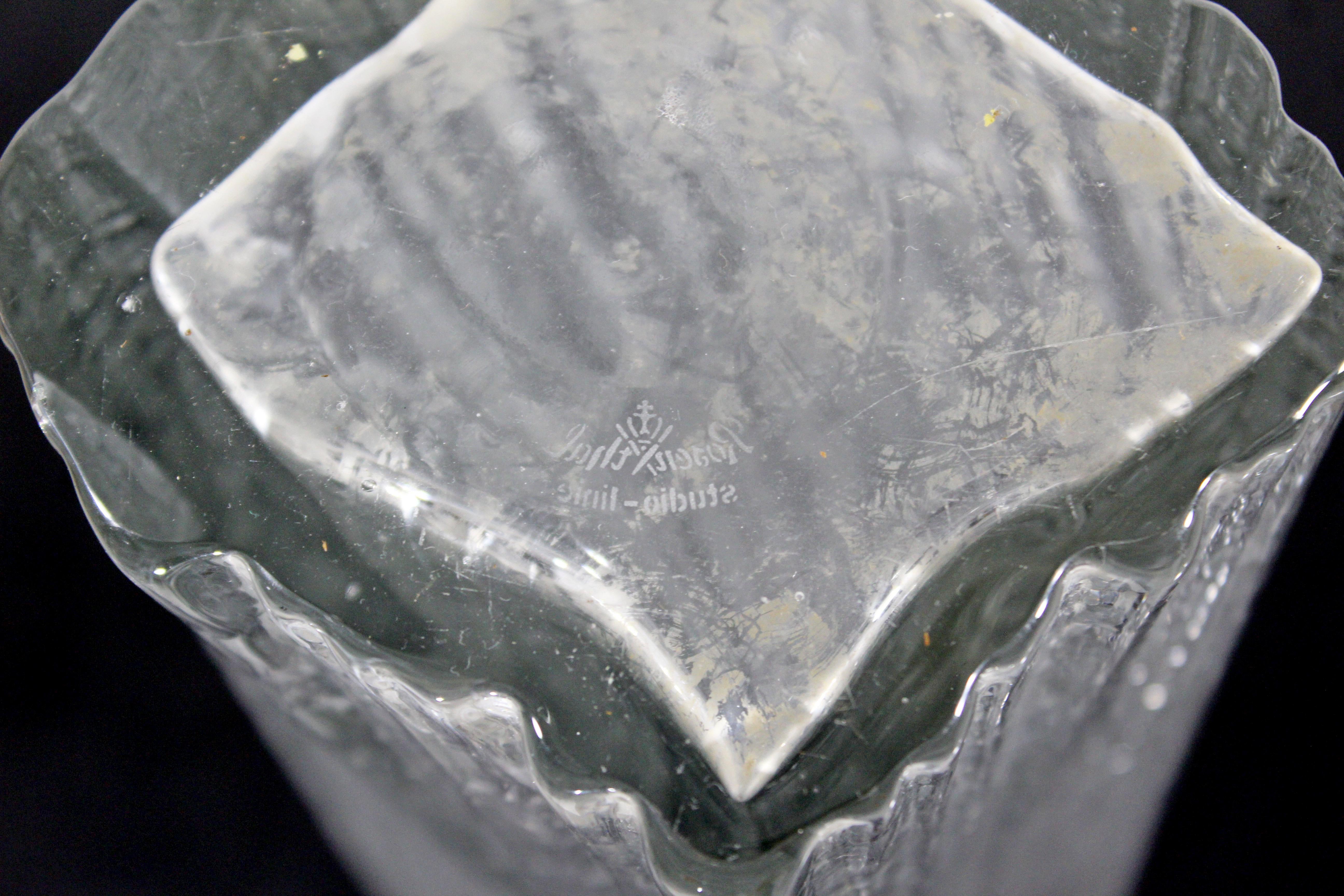 Mid-Century Modern Martin Freyer Rosenthal Studio Line Ice Glass Art Vase, 1960s 1