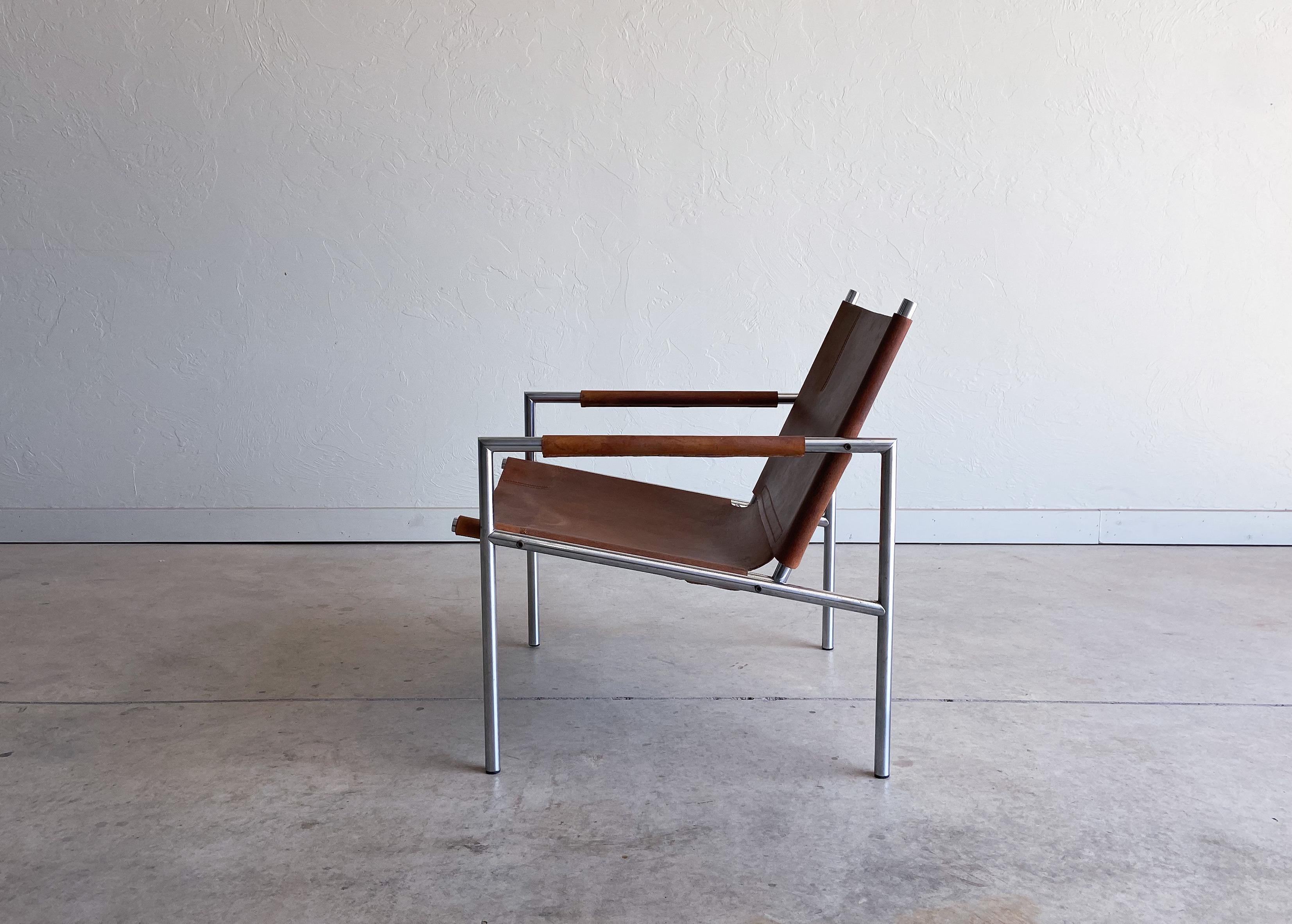 Néerlandais Chaise longue en cuir The Moderns Modern Martin Visser, années 1960 en vente