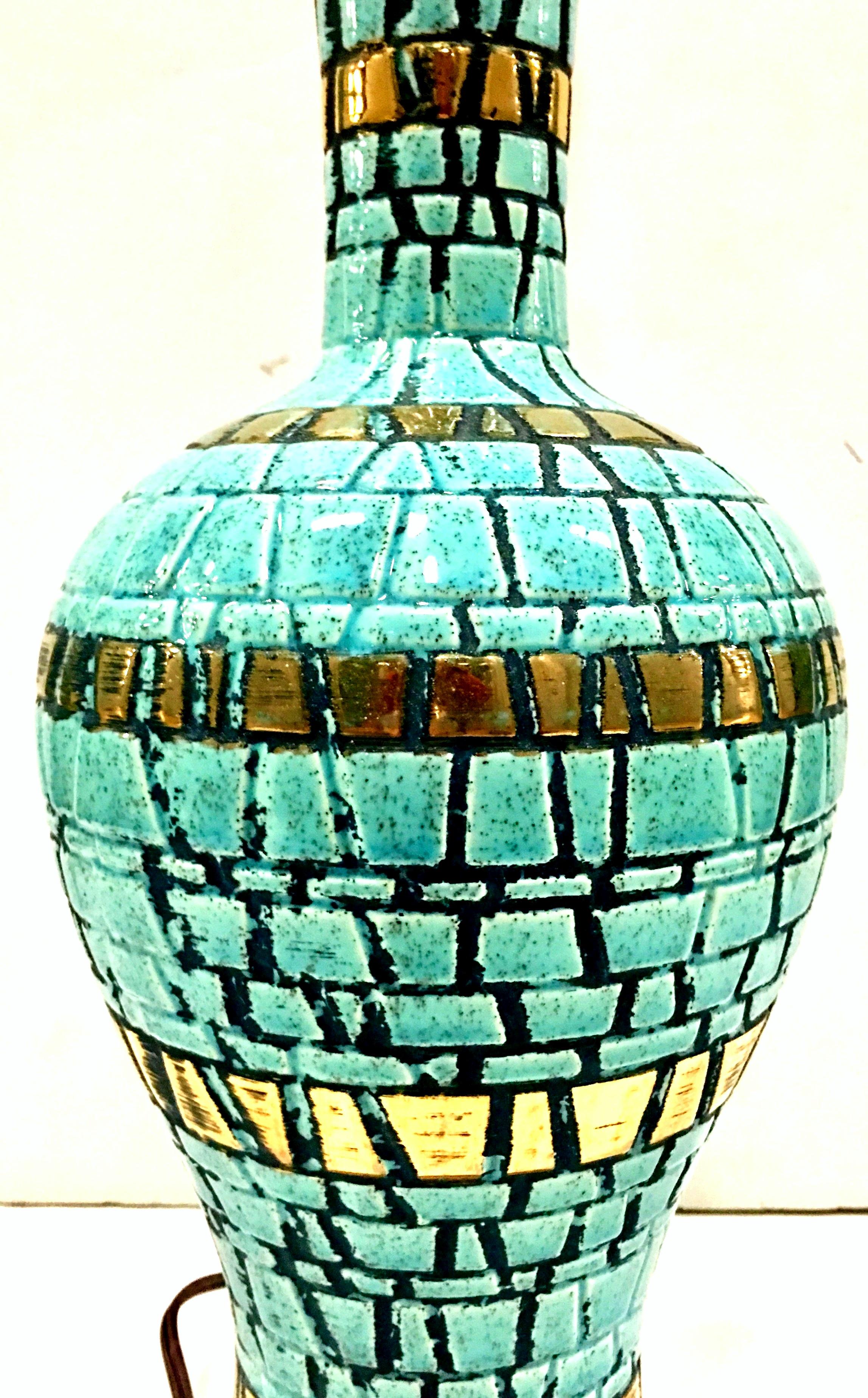 American Mid-Century Modern Martz Style Ceramic Mosaic Tile Lamp