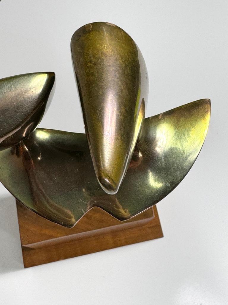 Mid Century Modern Mary Bolte Escultura Figural Modernista Abstracta de Bronce Años 50 en Bueno estado para la venta en Troy, MI