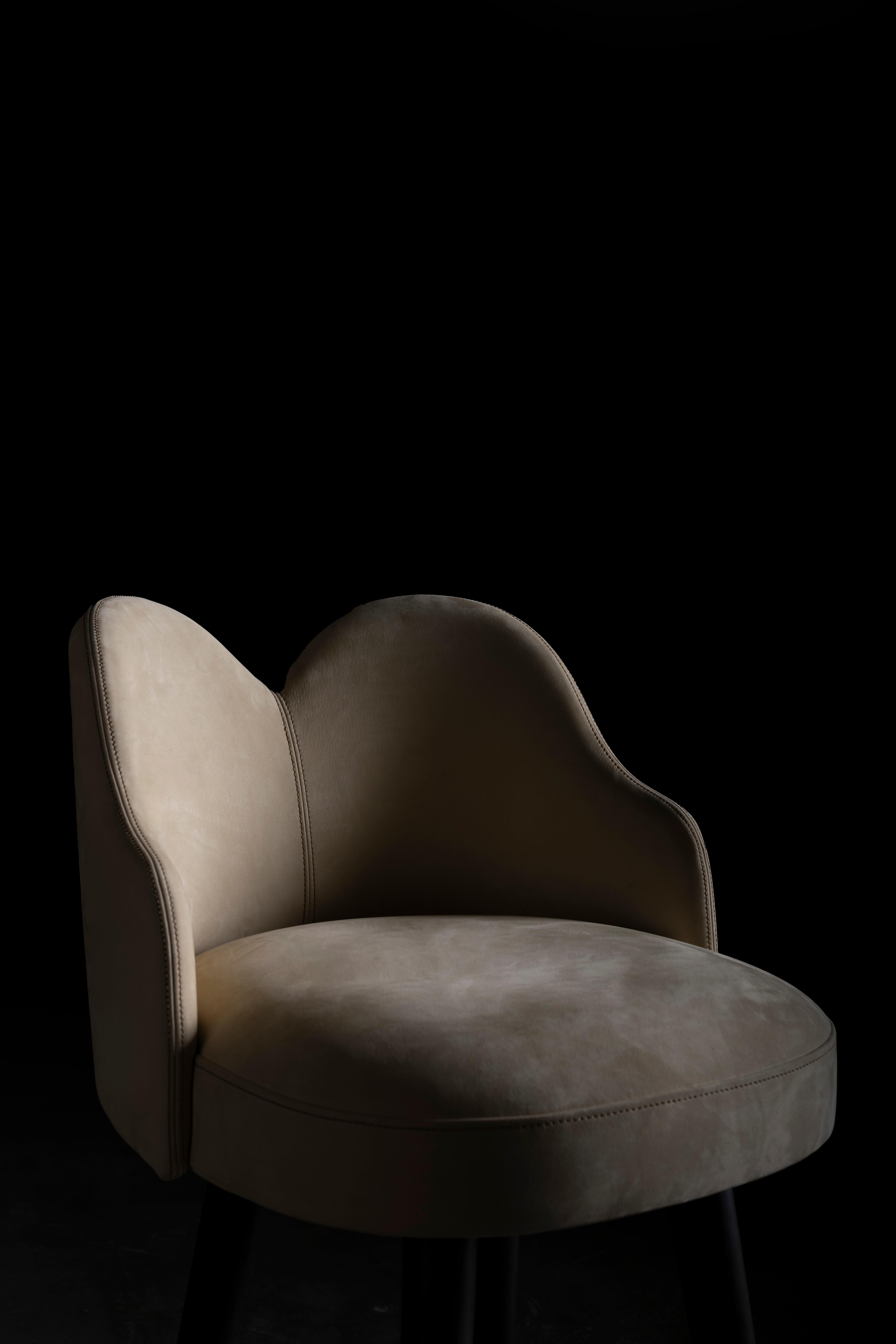 The Moderns Modernity Tabourets de bar pivotants en cuir nubuck, faits à la main Greenapple en vente 10