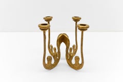 Massiver Kerzenständer aus Messing, 1960er Jahre