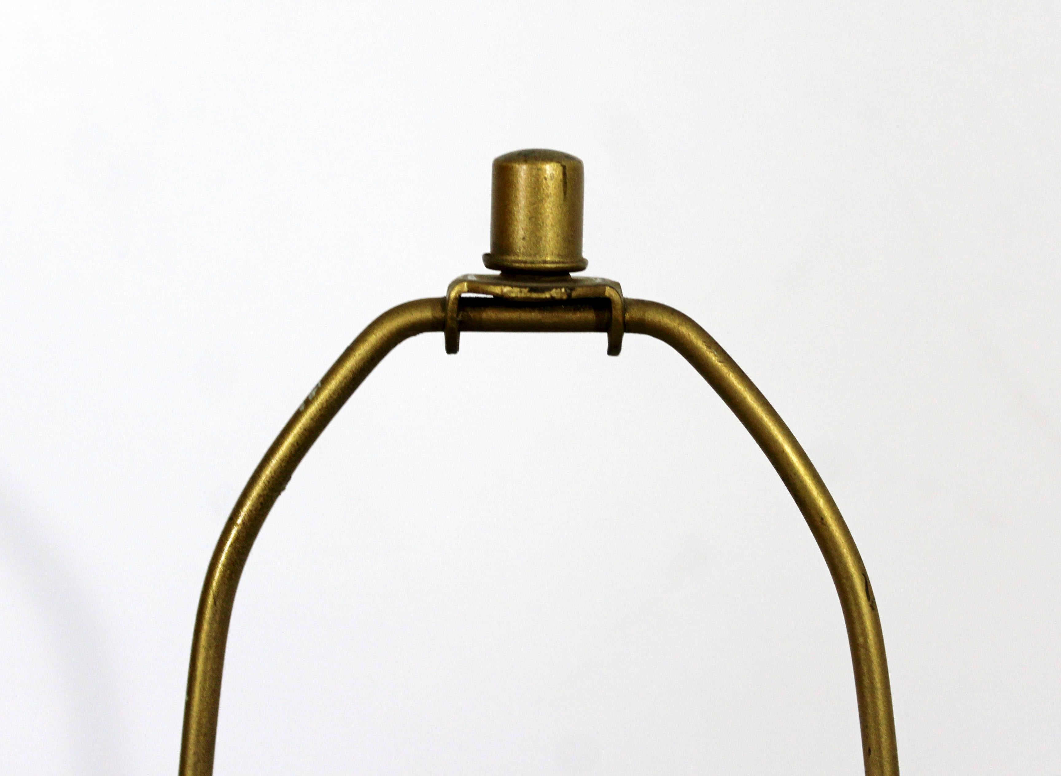 Mid-Century Modern Massive Green Blenko Glass Table Lamp Brass, 1950s In Good Condition In Keego Harbor, MI