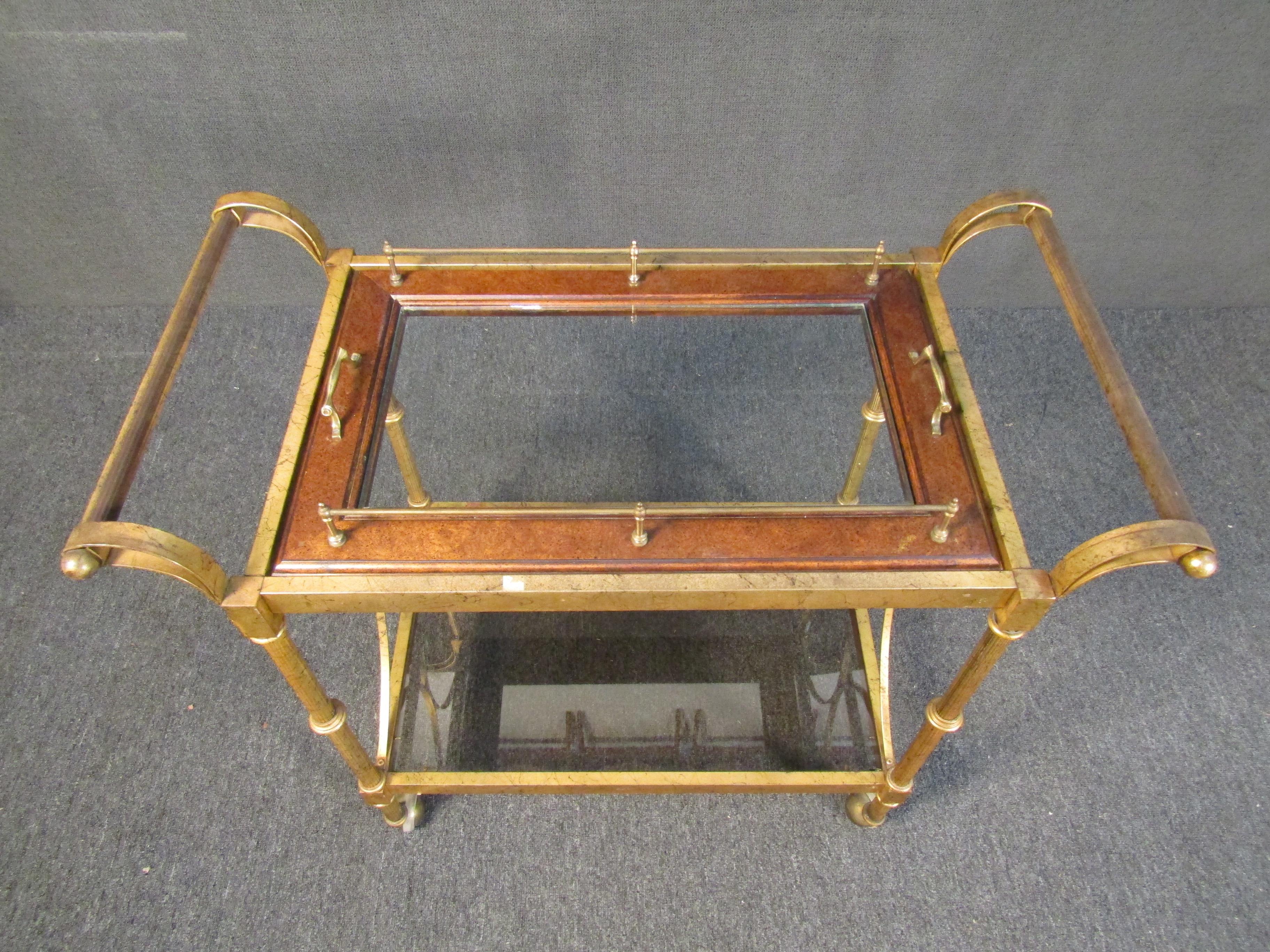 Late 20th Century Mid-Century Modern Mastercraft Bar Cart For Sale