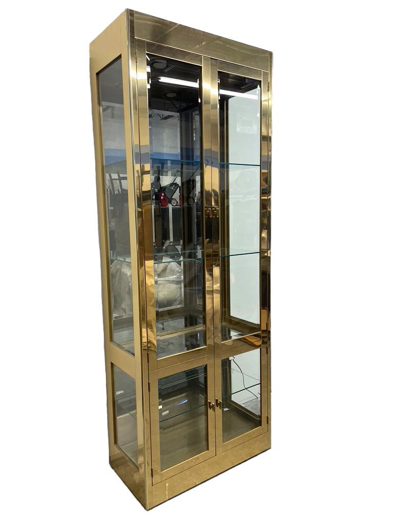 MidCentury Modern Mastercraft Brass Vitrine at 1stDibs