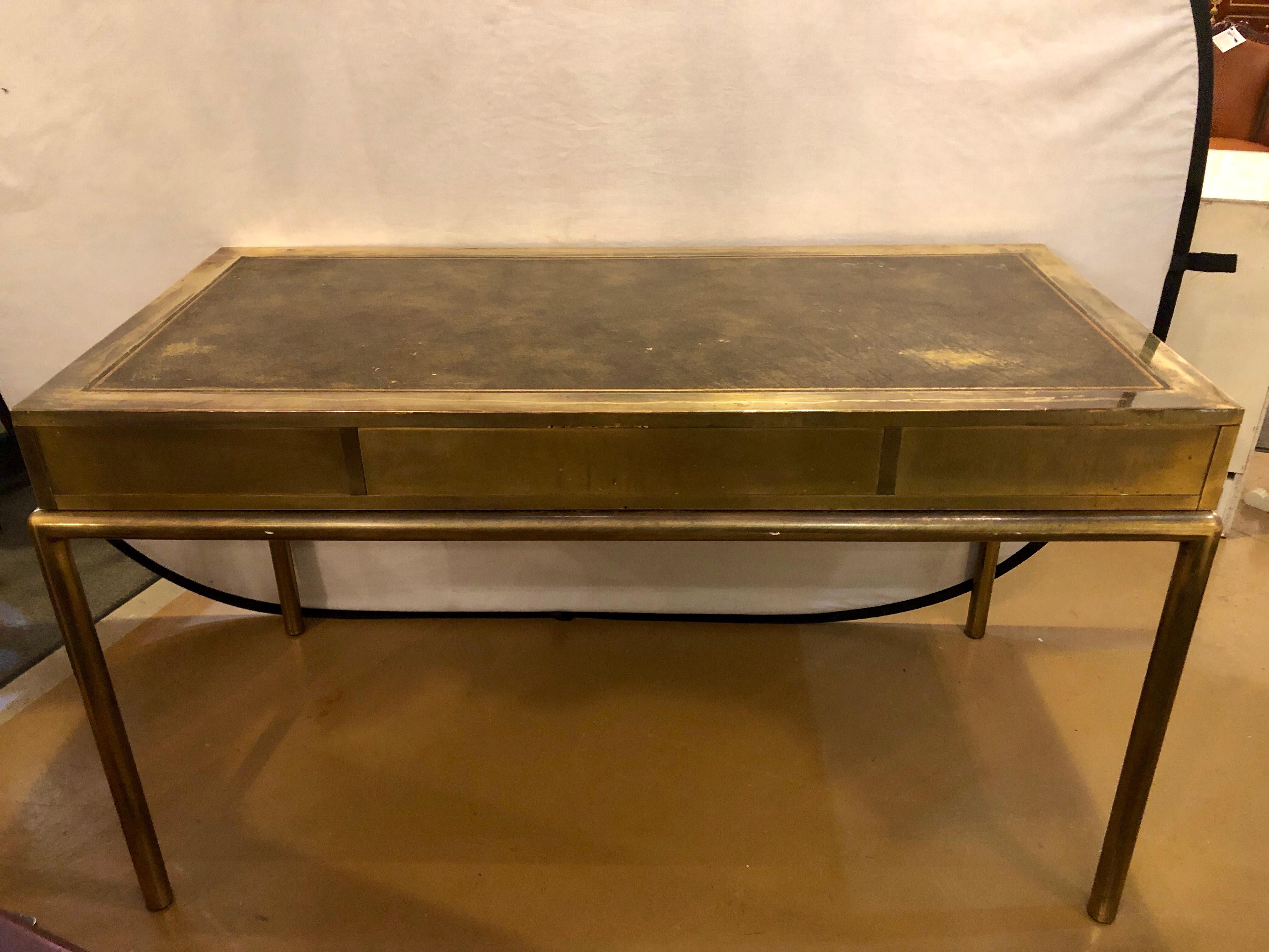 Mid-Century Modern Mastercraft Bronze Desk Bernhard Rohne Oriental in Style 7