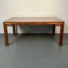 Mid-Century Modern Mastercraft Dining Table, Brass and Burlwood, William Doezema