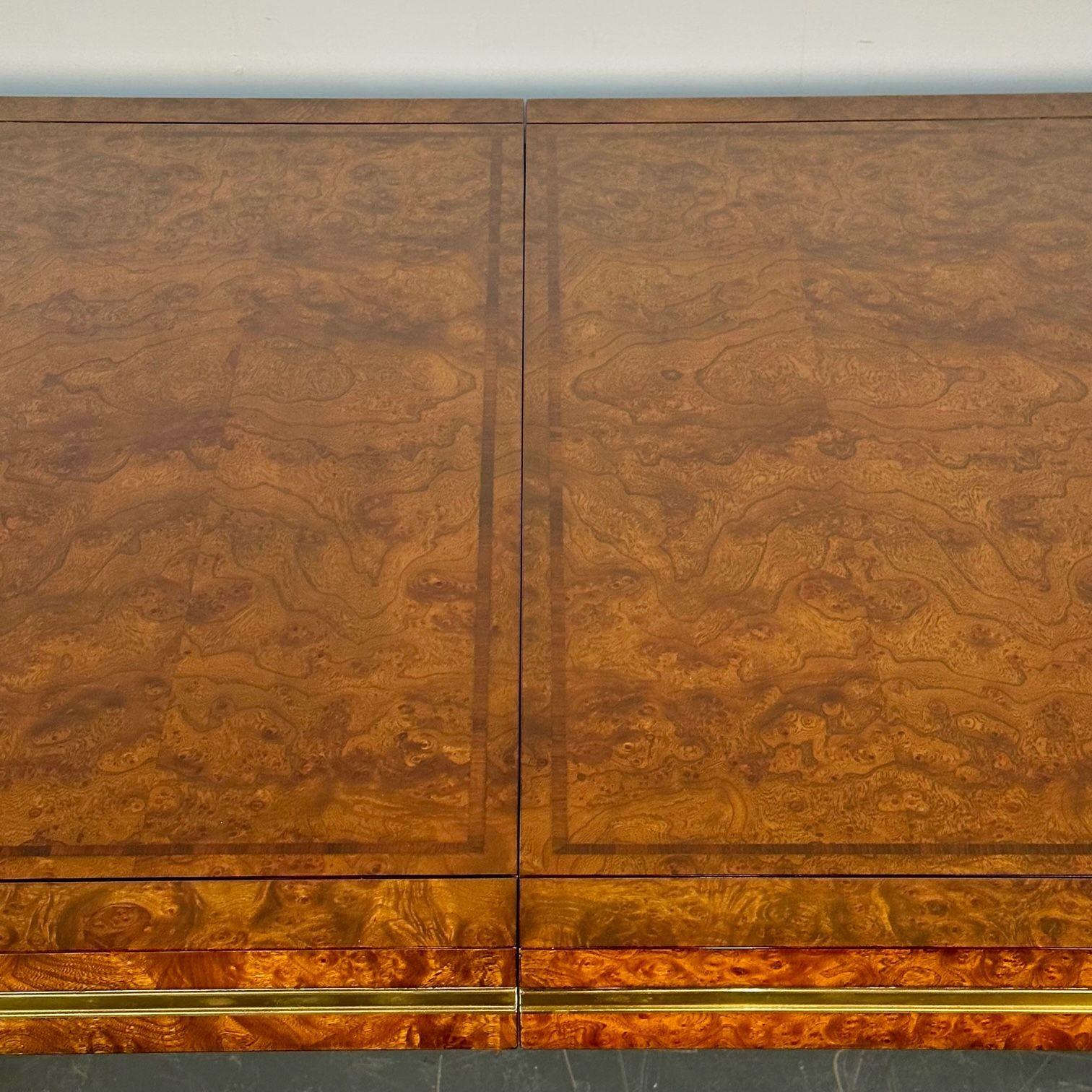 Table de salle à manger Mastercraft en laiton et bois de ronce, William Doezema, mi-siècle moderne en vente 2