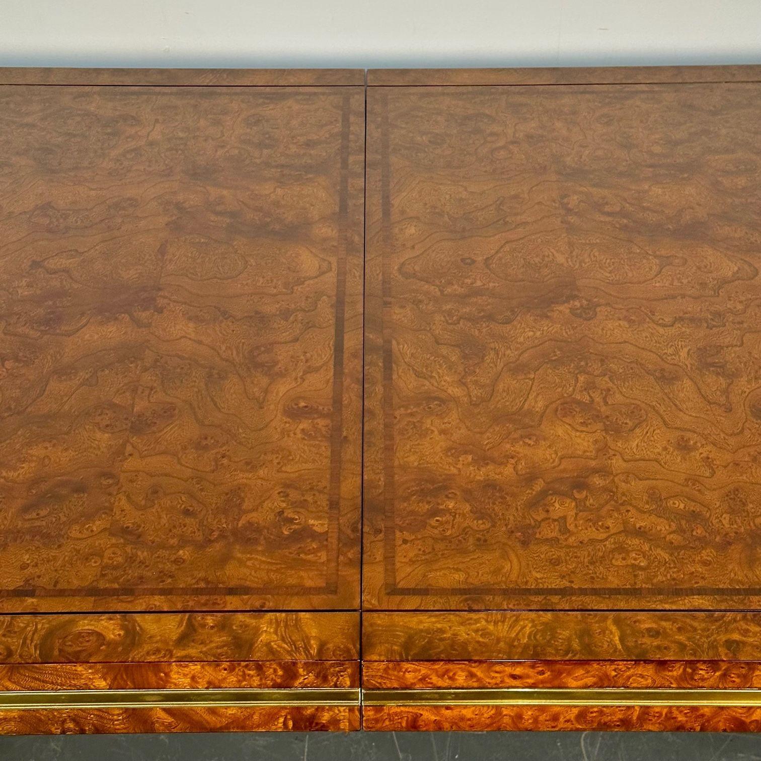 Mid-Century Modern Mastercraft Dining Table, Brass and Burlwood, William Doezema 3