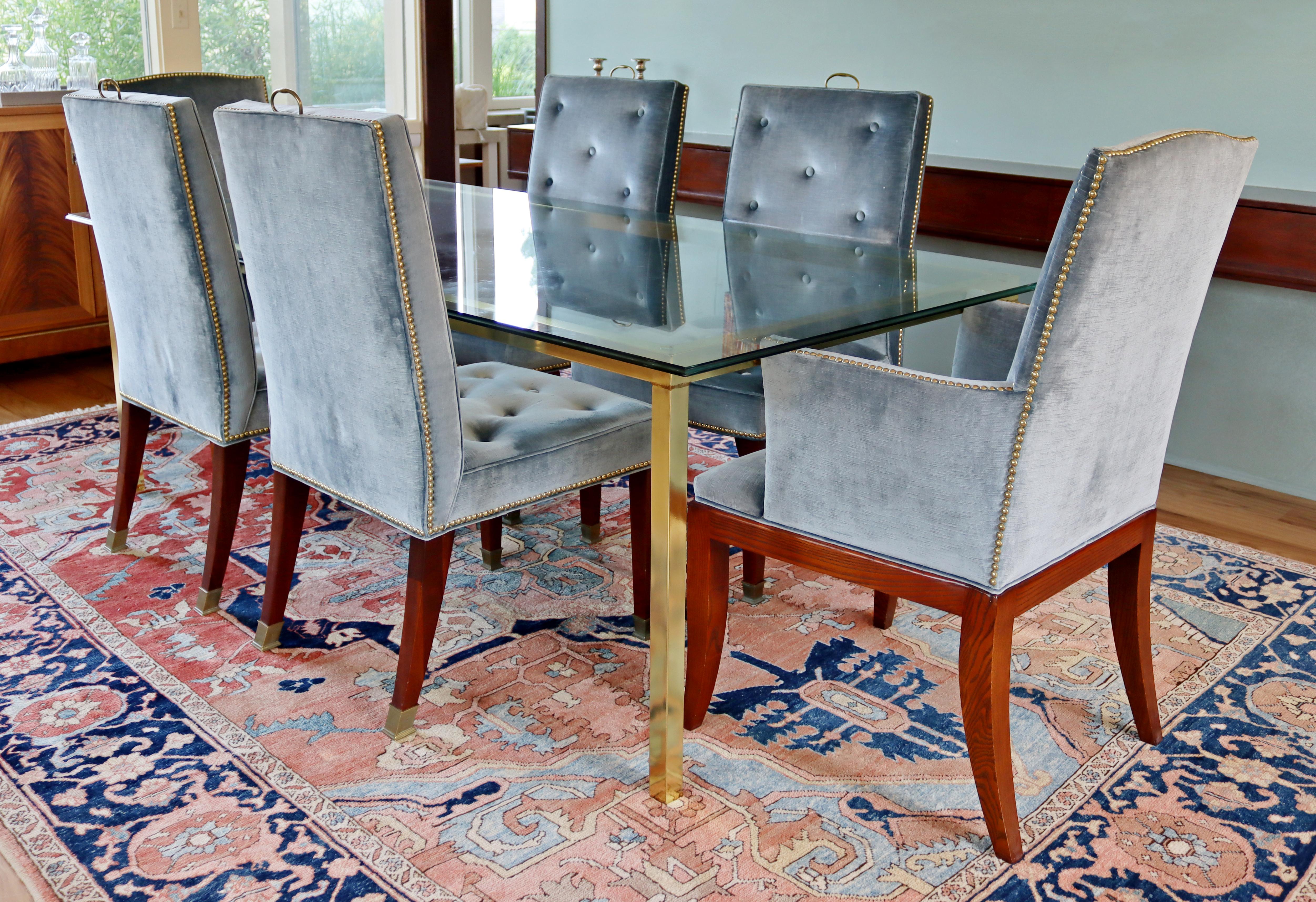 Mid-Century Modern Mastercraft Style Brass & Glass Rectangular Dining Table, 70s 6