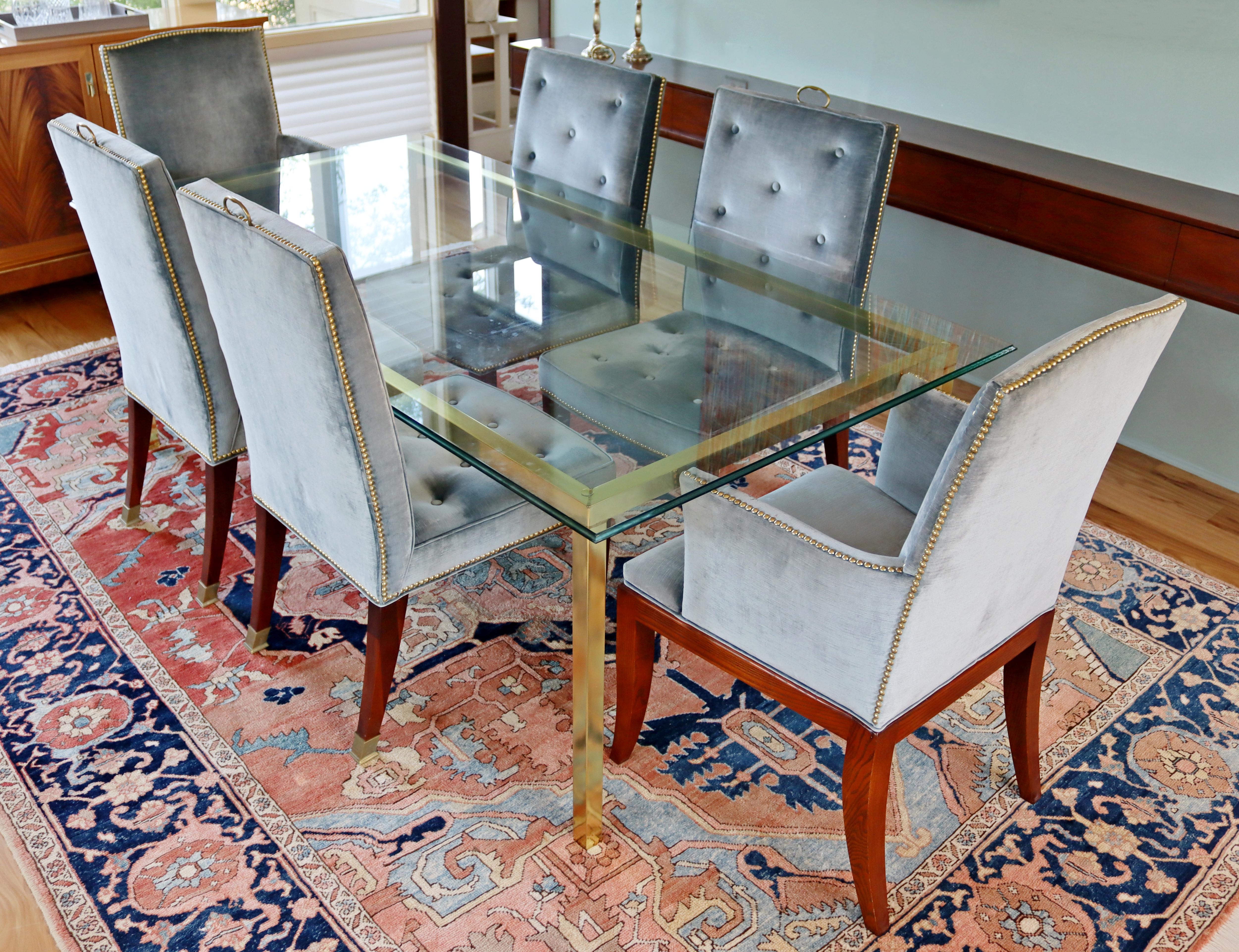 Mid-Century Modern Mastercraft Style Brass & Glass Rectangular Dining Table, 70s 5