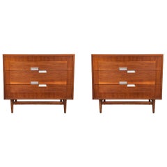Mid-Century Modern Matching Pair of Chests, Commodes or Large Night Stands