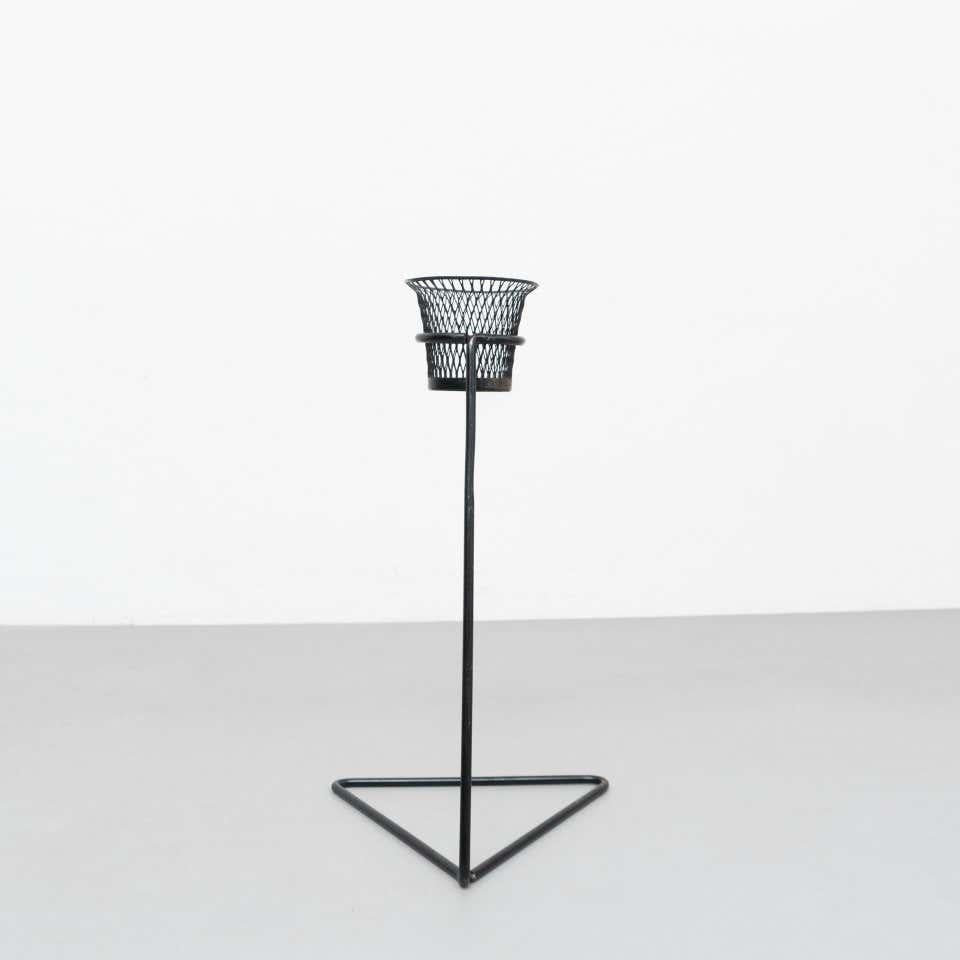 Mid-Century Modern Mathieu Matégot Metal Plant Stand, circa 1950 2
