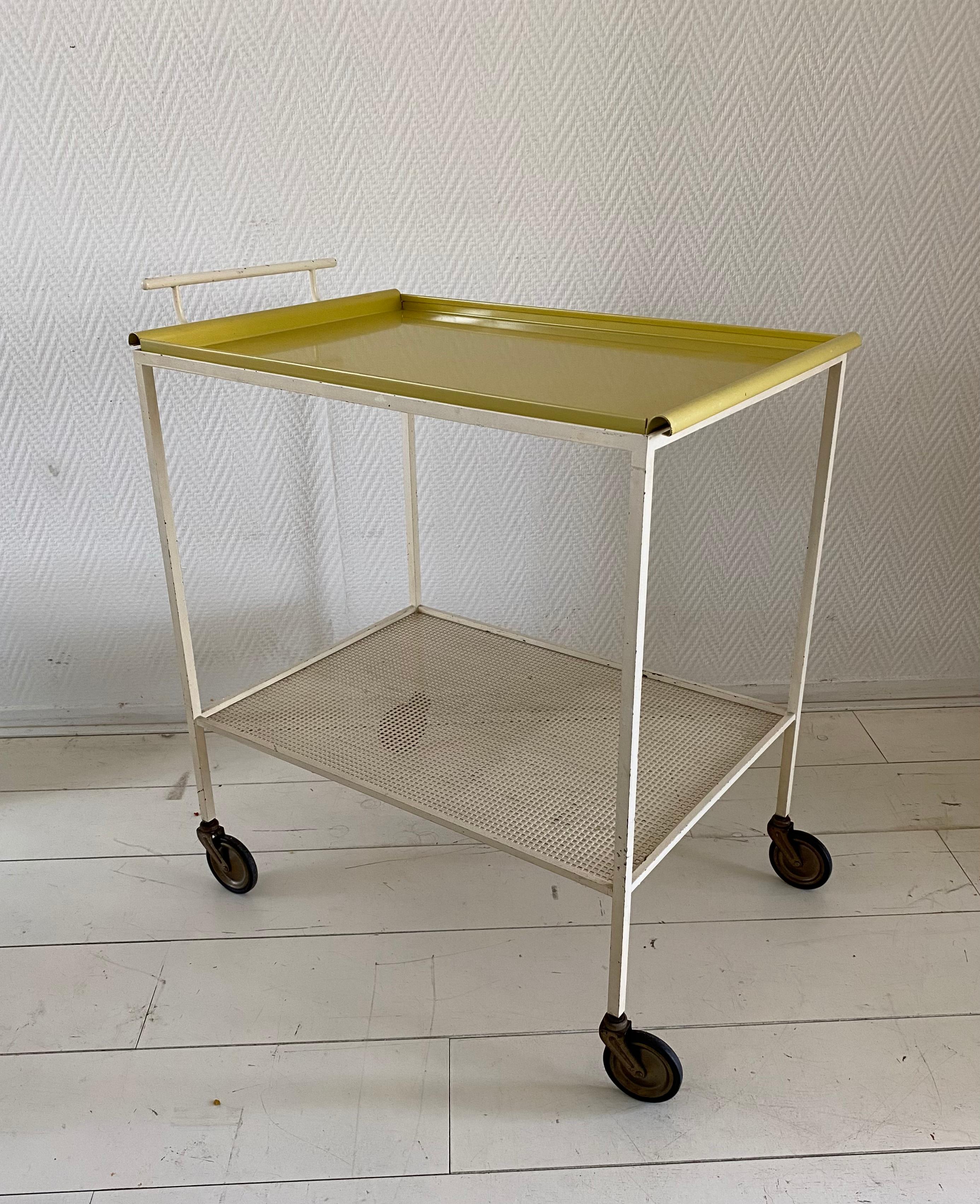 French Mid-Century Modern Mathieu Mategot Tray Table, Trolley, Ca. 1960s For Sale