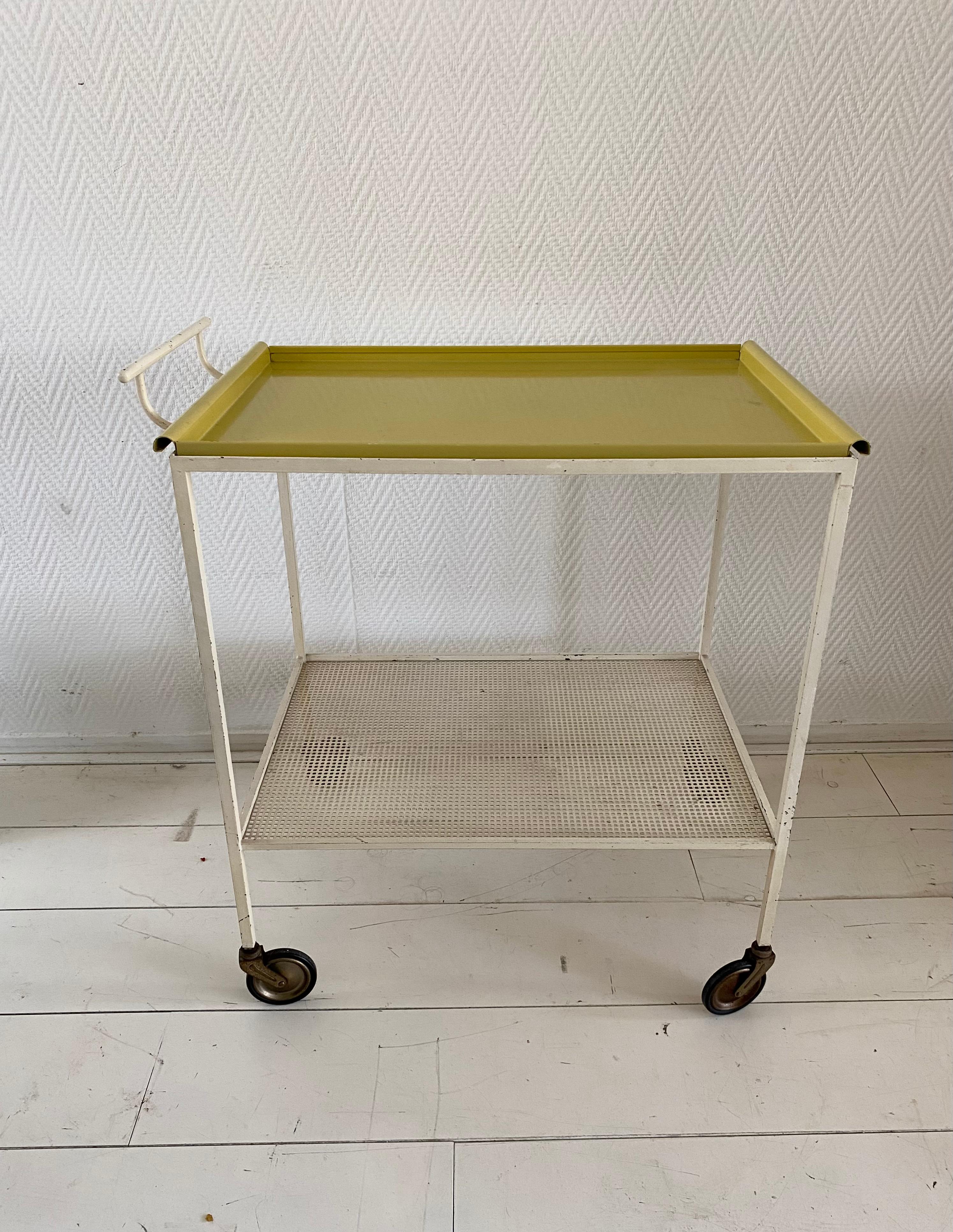 Mid-Century Modern Mathieu Mategot Tray Table, Trolley, Ca. 1960s In Good Condition For Sale In Schagen, NL