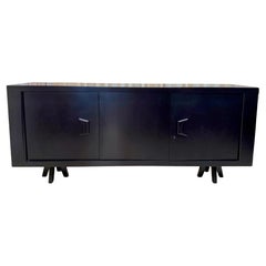 Mid-Century Modern Matte Finish Ebonized Kabinett