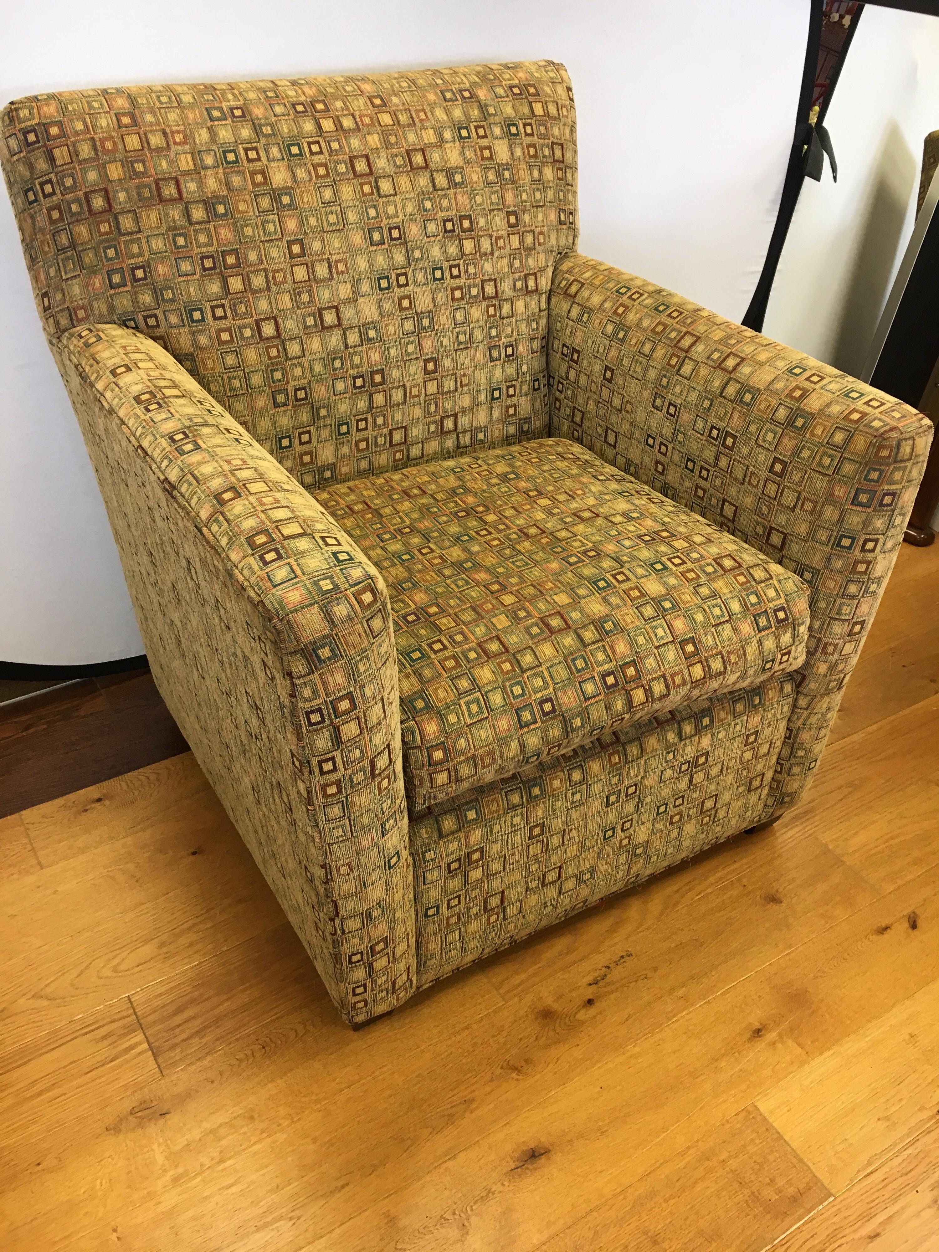 American Mid-Century Modern Maurice Villency Chair and Matching Ottoman