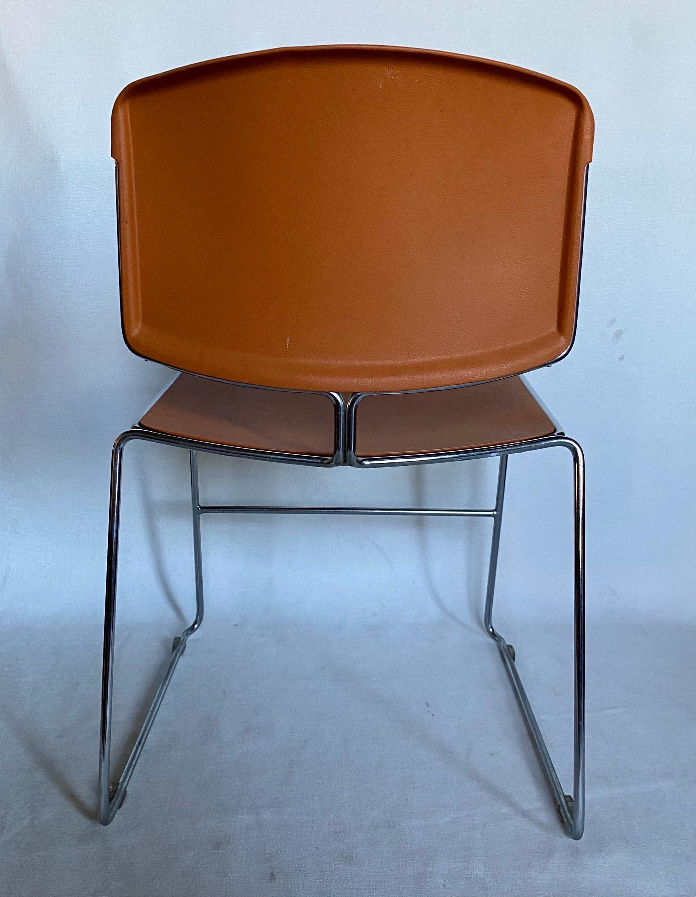 Molded Mid-Century Modern Max Stacker Conference Office Chairs by Steelcase, 1970s For Sale