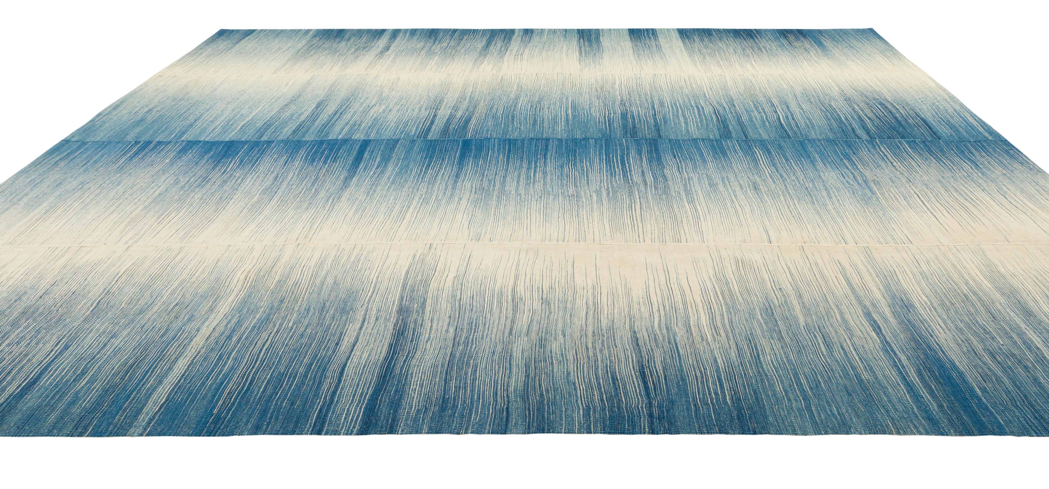 Mid-Century Modern Maznadran Flatweave Rug For Sale 2