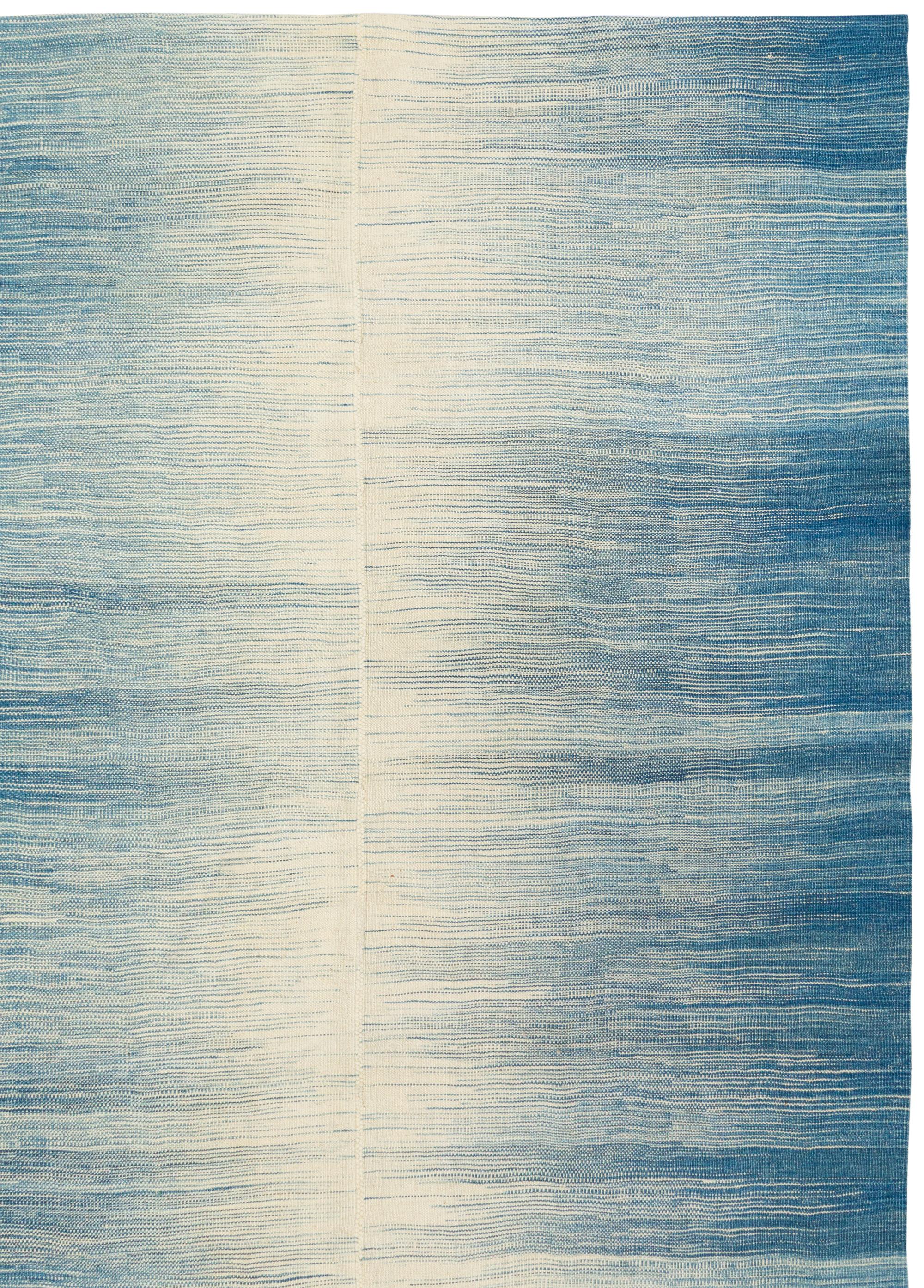 Mid-Century Modern Maznadran Flatweave Rug For Sale 4