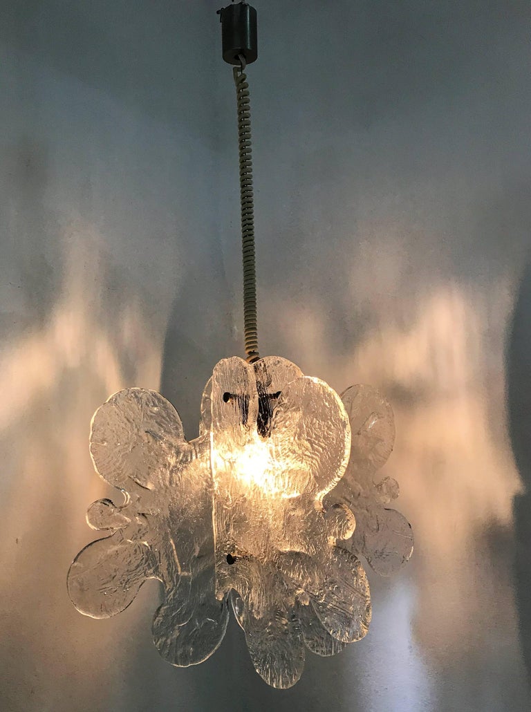 Mid-Century Modern Mazzega Chandelier in Clear Murano Glass by Carlo Nason For Sale 1