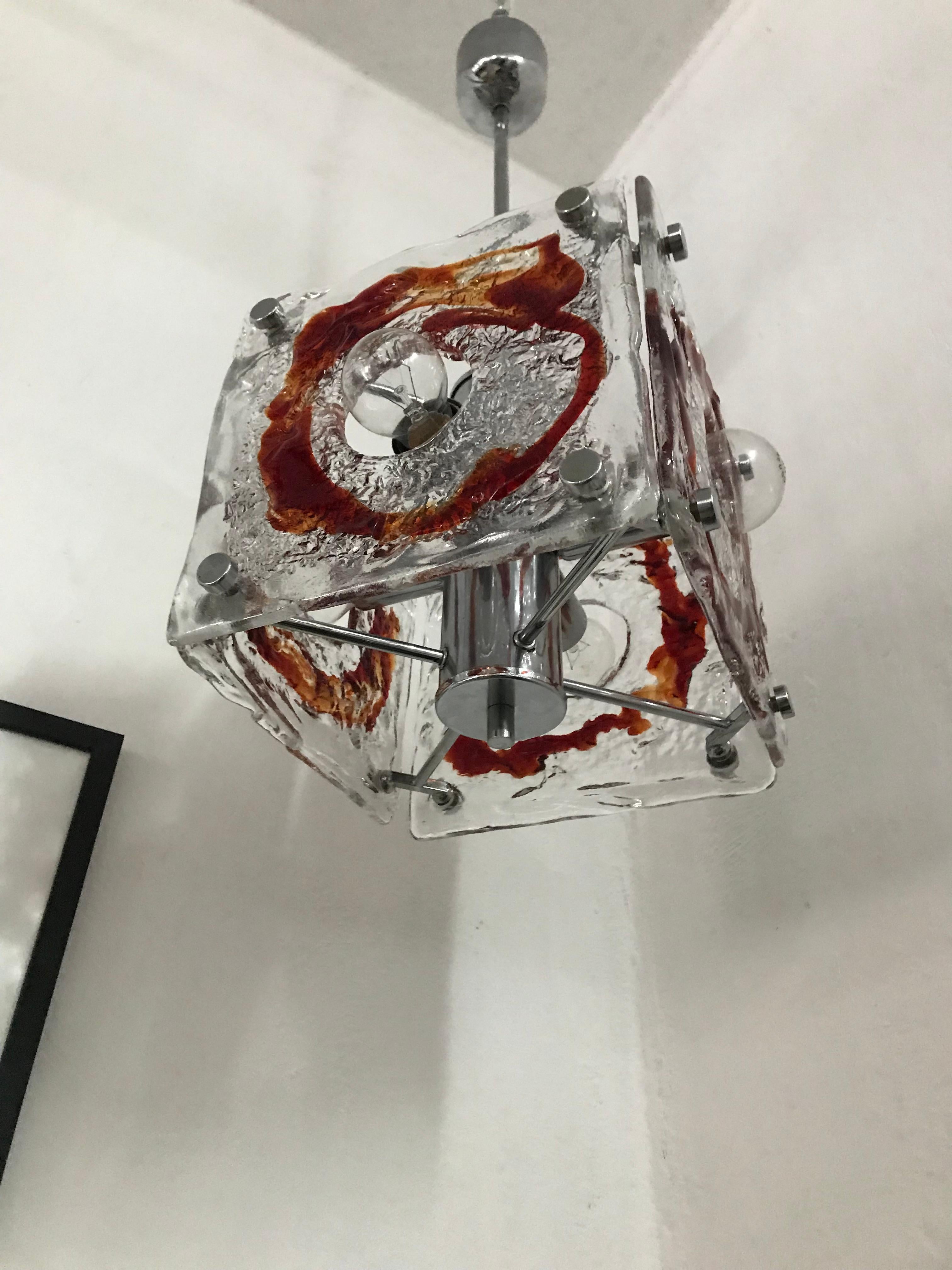 Lampadario Mazzega Murano in vetro di metà secolo, circa 1960 in vendita 4