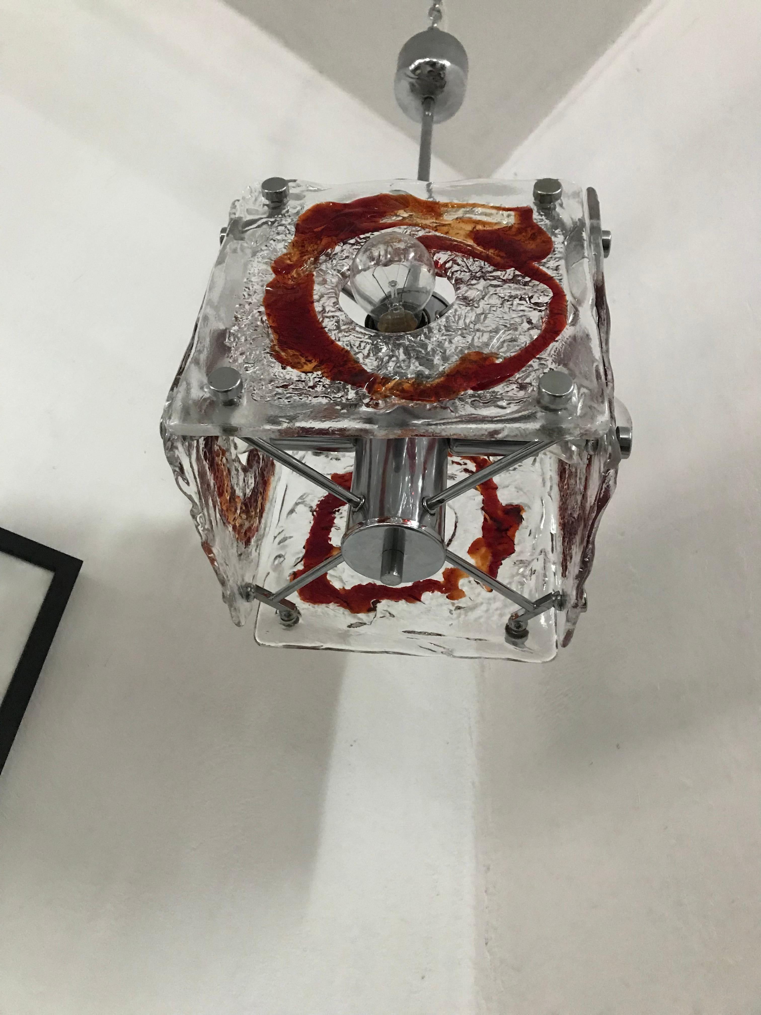 Lampadario Mazzega Murano in vetro di metà secolo, circa 1960 in vendita 5