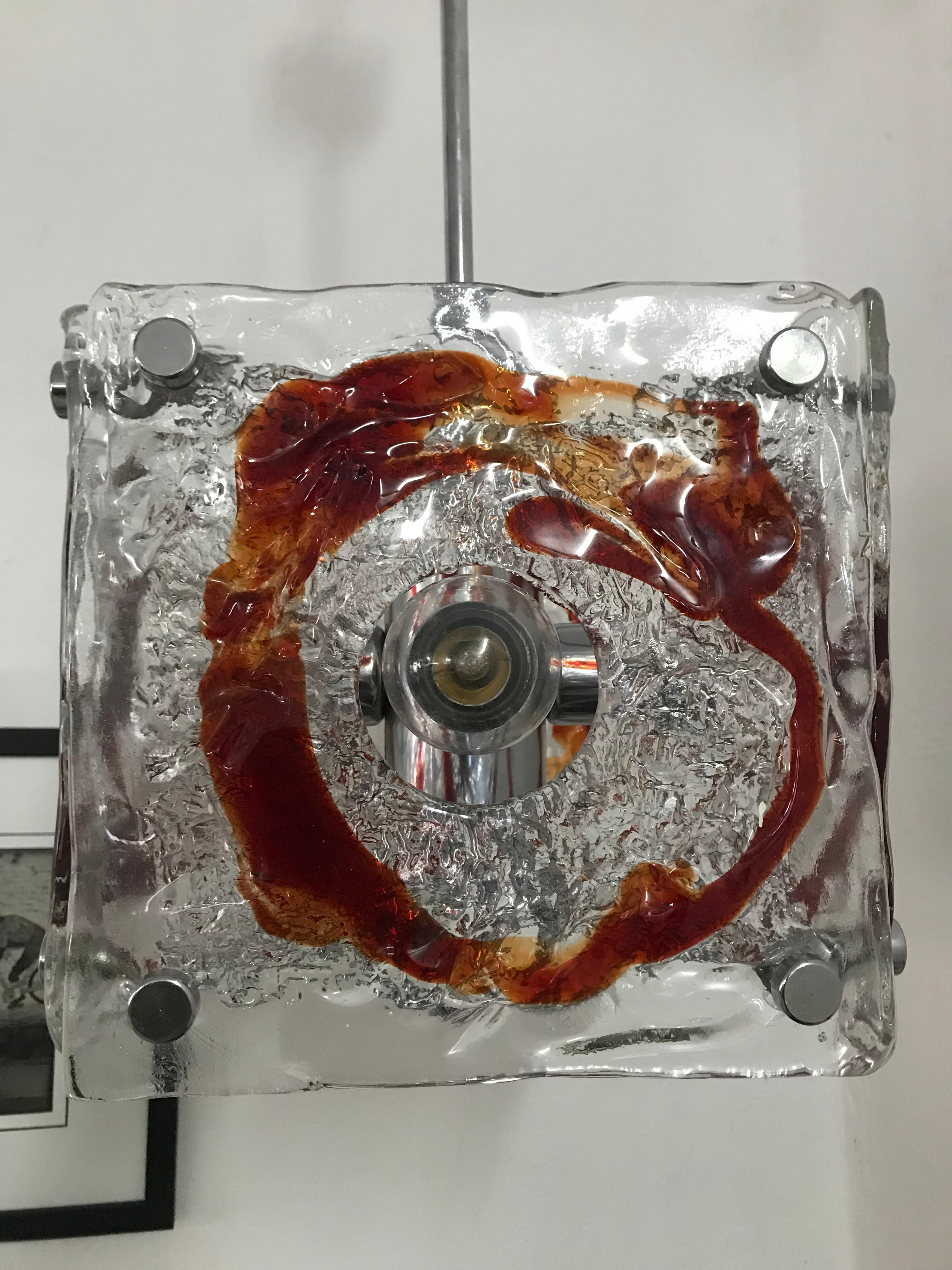 Lampadario Mazzega Murano in vetro di metà secolo, circa 1960 in vendita 7