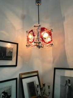 Mid-Century Modern Mazzega Chandelier in Murano Glass, circa 1960